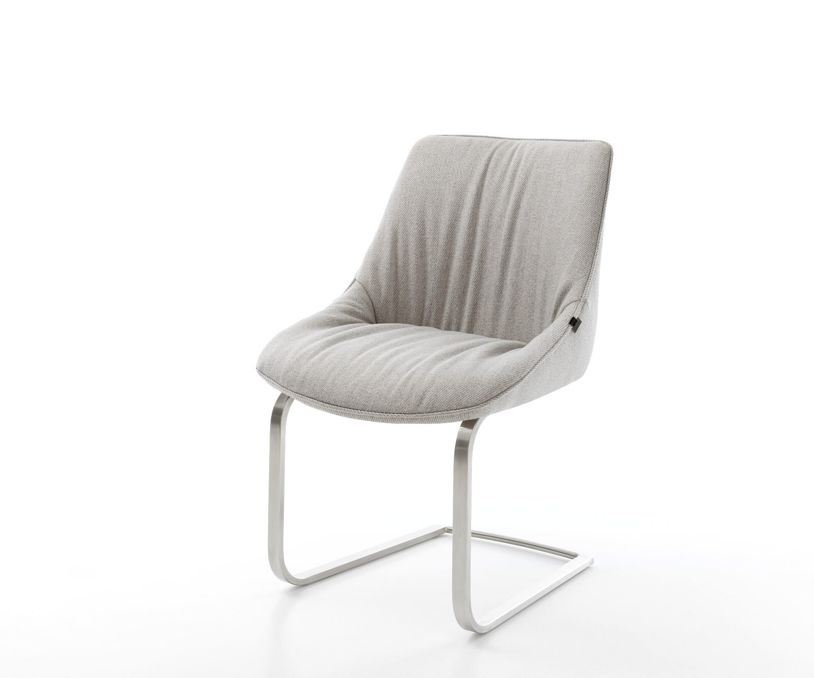 Cantilever Elda-Flex rayures gris clair pied cantilever plat acier inoxydable brossé