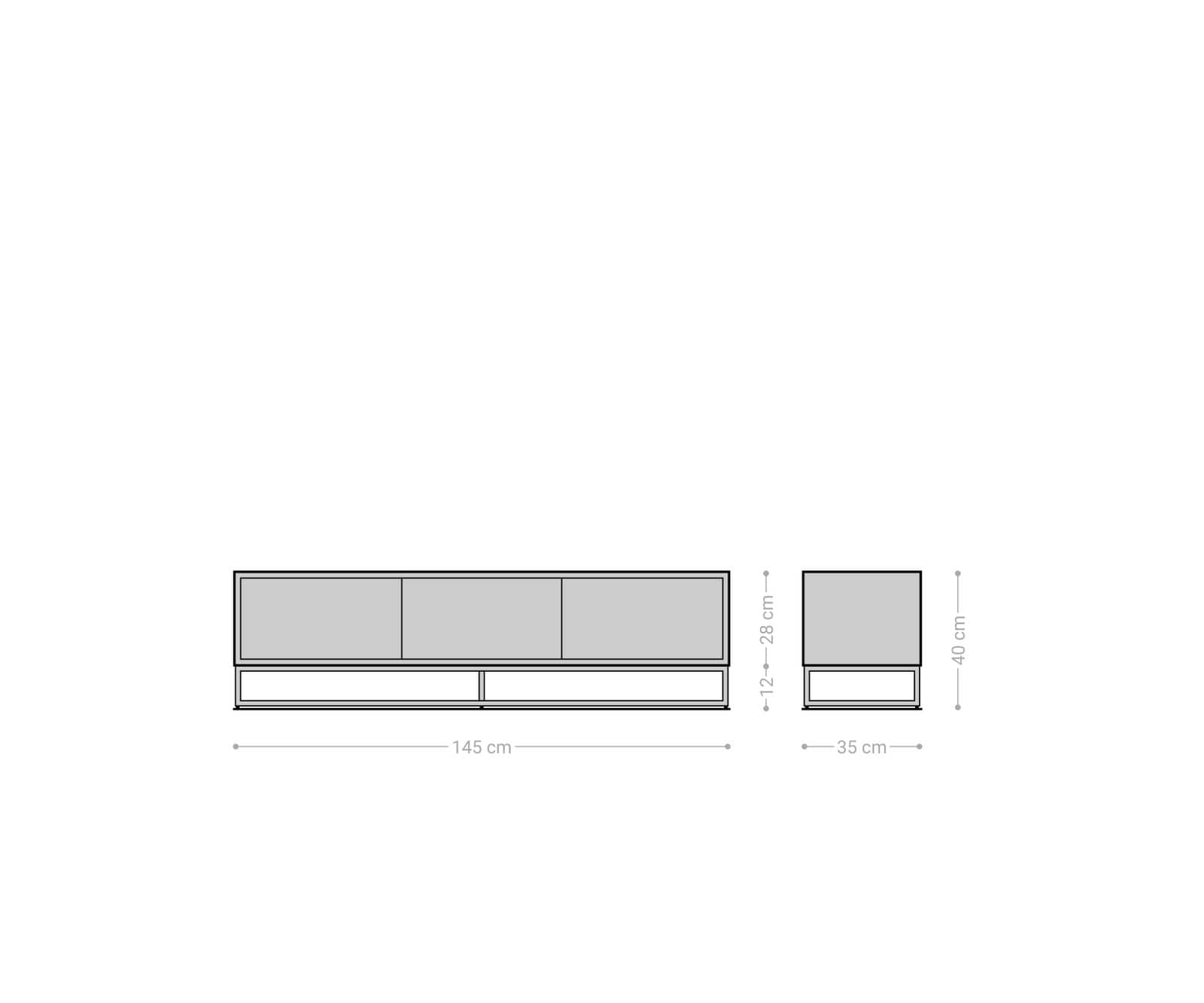 Meuble-TV Famke 145 cm manguier teck 3 portes 9