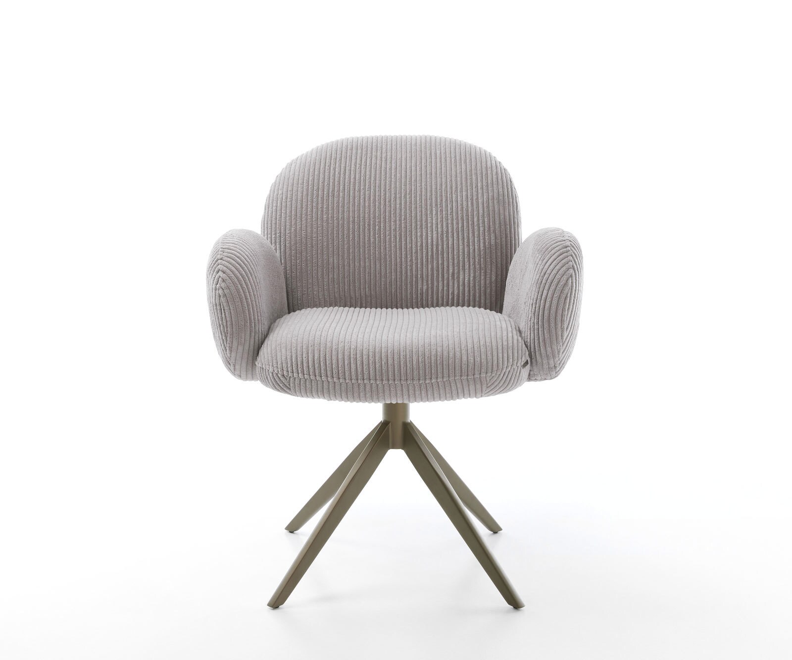 Chaise-pivotante Nube-Flex côtelé gris argenté pied croisé large aspect titane pivotement sur 360° fonction bascule ressorts ensachés 1