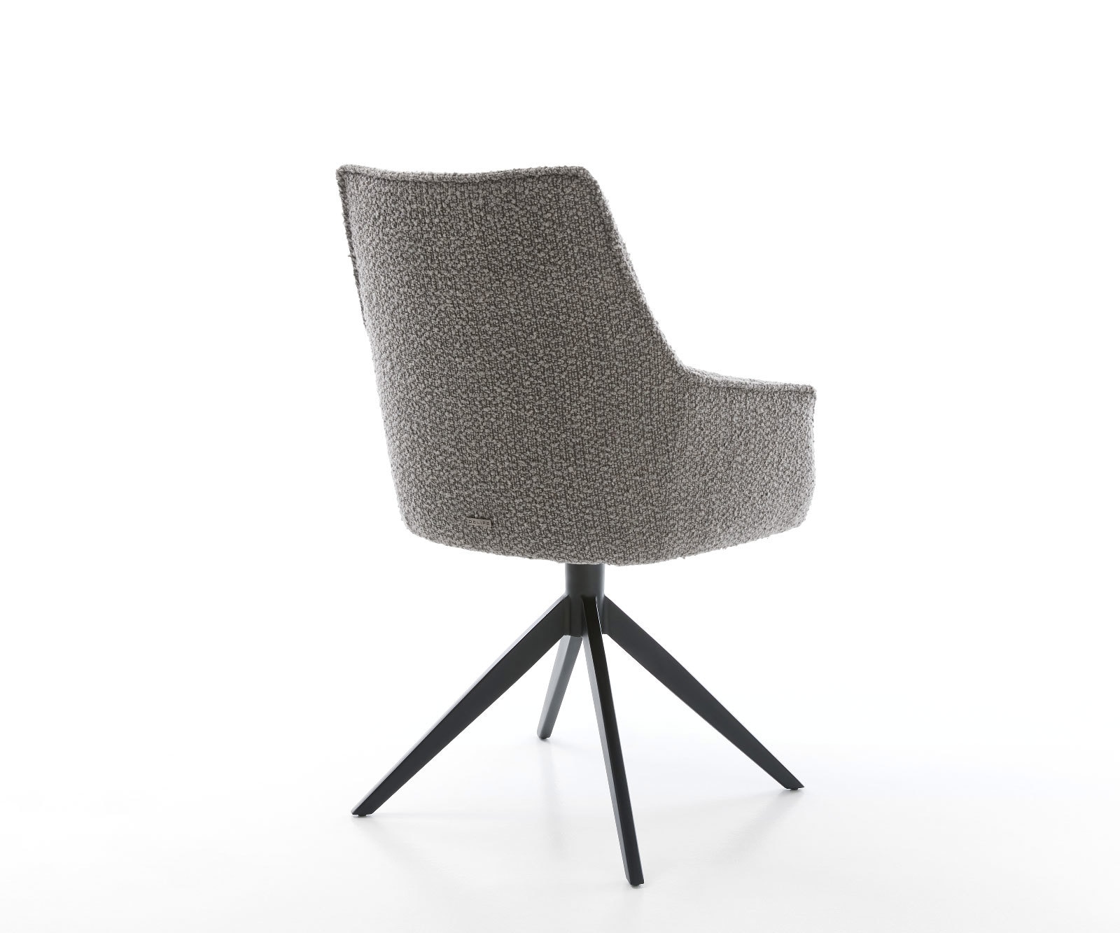 Chaise-pivotante Alja-Flex avec accoudoirs bouclé gris argenté pied croisé large noir pivotement sur 360° ressorts ensachés 4 Chaise-pivotante Alja-Flex avec accoudoirs bouclé gris argenté pied croisé large noir pivotement sur 360° ressorts ensachés 4