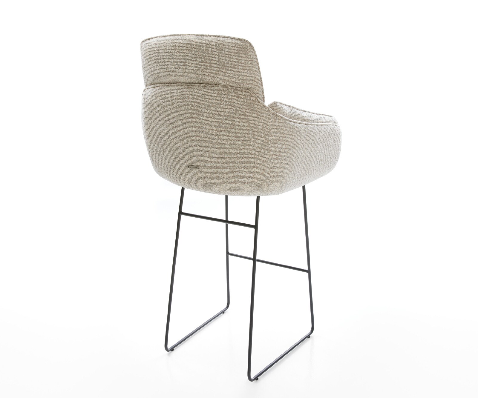 Chaise-de-bar Luan-Flex Tissu tissé doux Beige Pied trapèze noir Noir 5