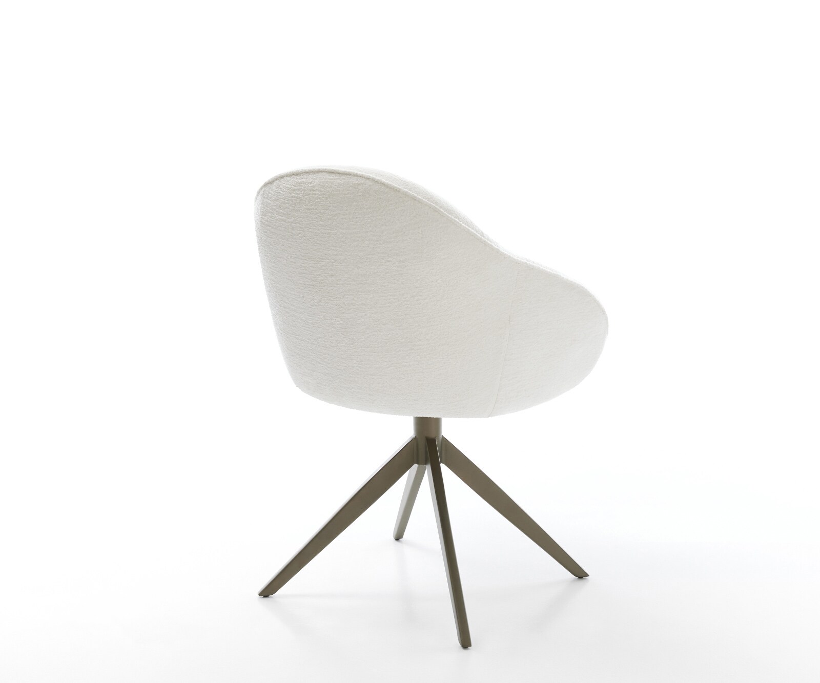 Chaise-pivotante Gaio-Flex bouclé doux beige pied croisé large aspect titane pivotement sur 360° fonction bascule 4