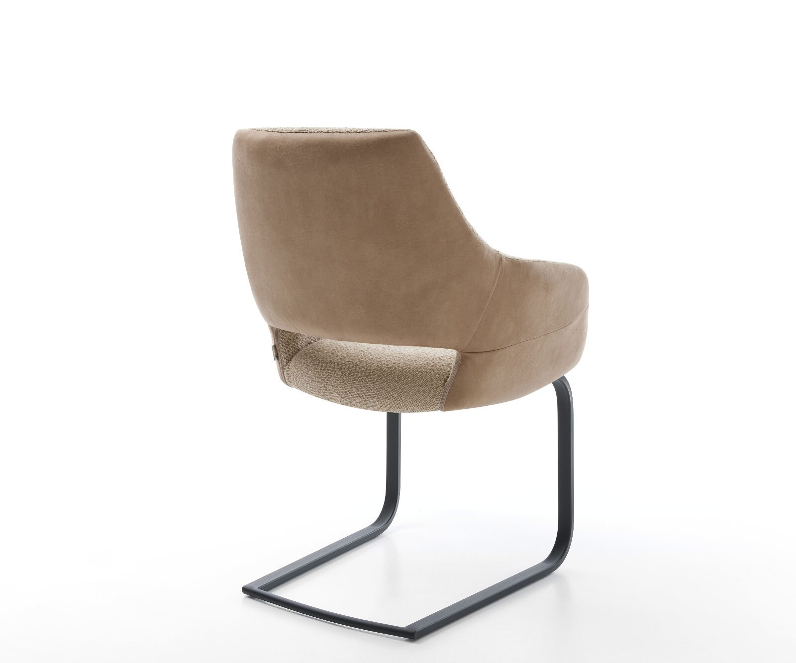 Cantilever Yago-Flex avec accoudoirs tissu mixte couleur boue pied cantilever plat noir ressorts ensachés 4 Cantilever Yago-Flex avec accoudoirs tissu mixte couleur boue pied cantilever plat noir ressorts ensachés 4