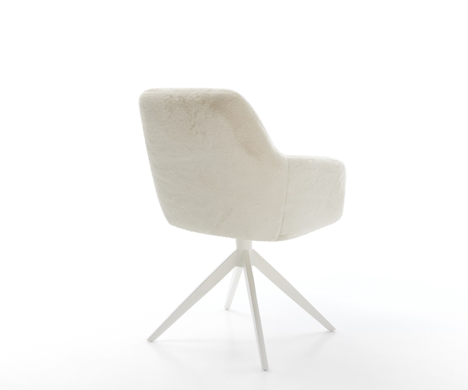 Chaise-pivotante Pejo-Flex peluche crème-blanc pied croisé large blanc pivotement sur 360° fonction bascule resorts ensachés 5