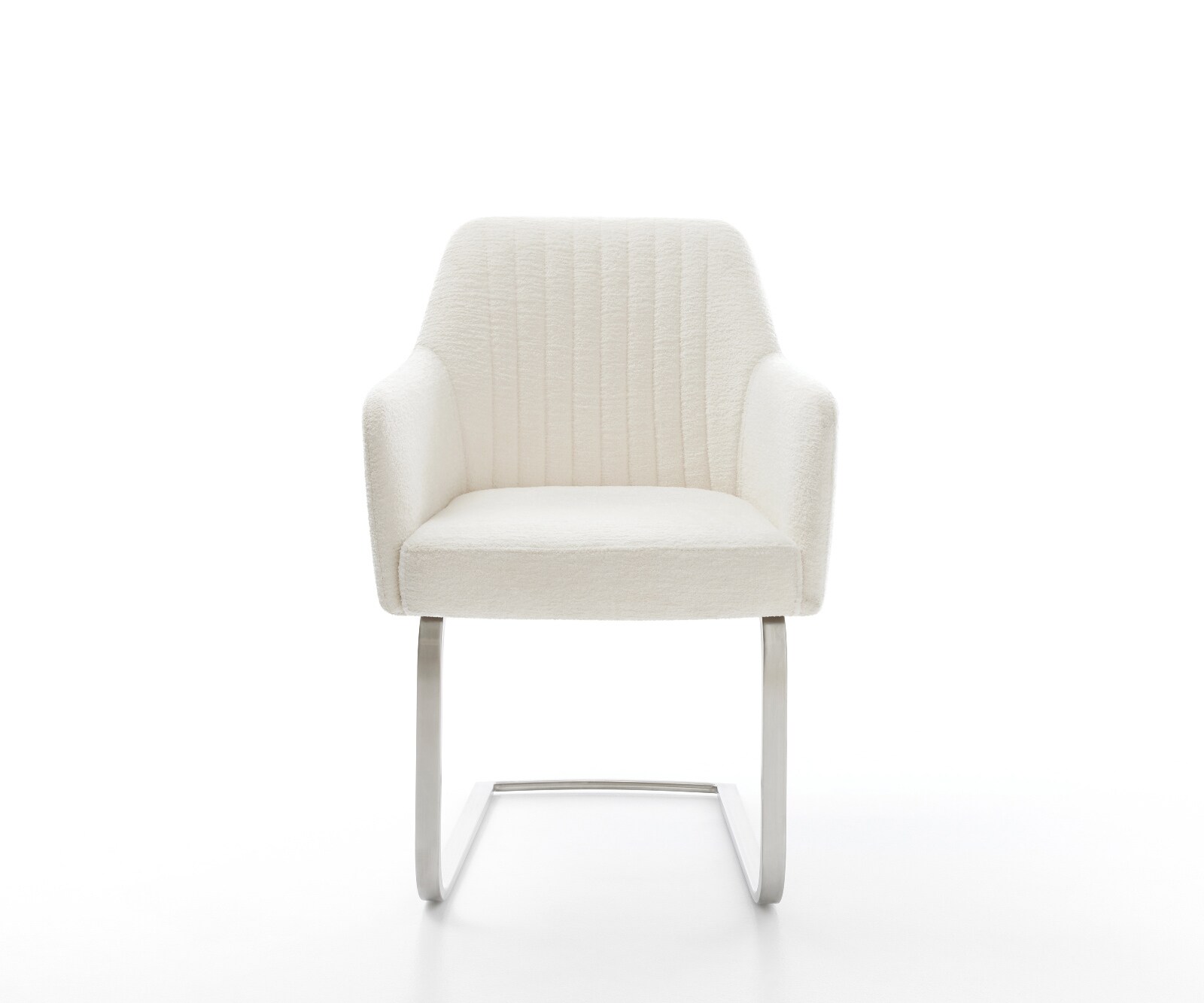 Cantilever Greg-Flex bouclé doux beige pied cantilever plat acier inoxydable resorts ensachés 2
