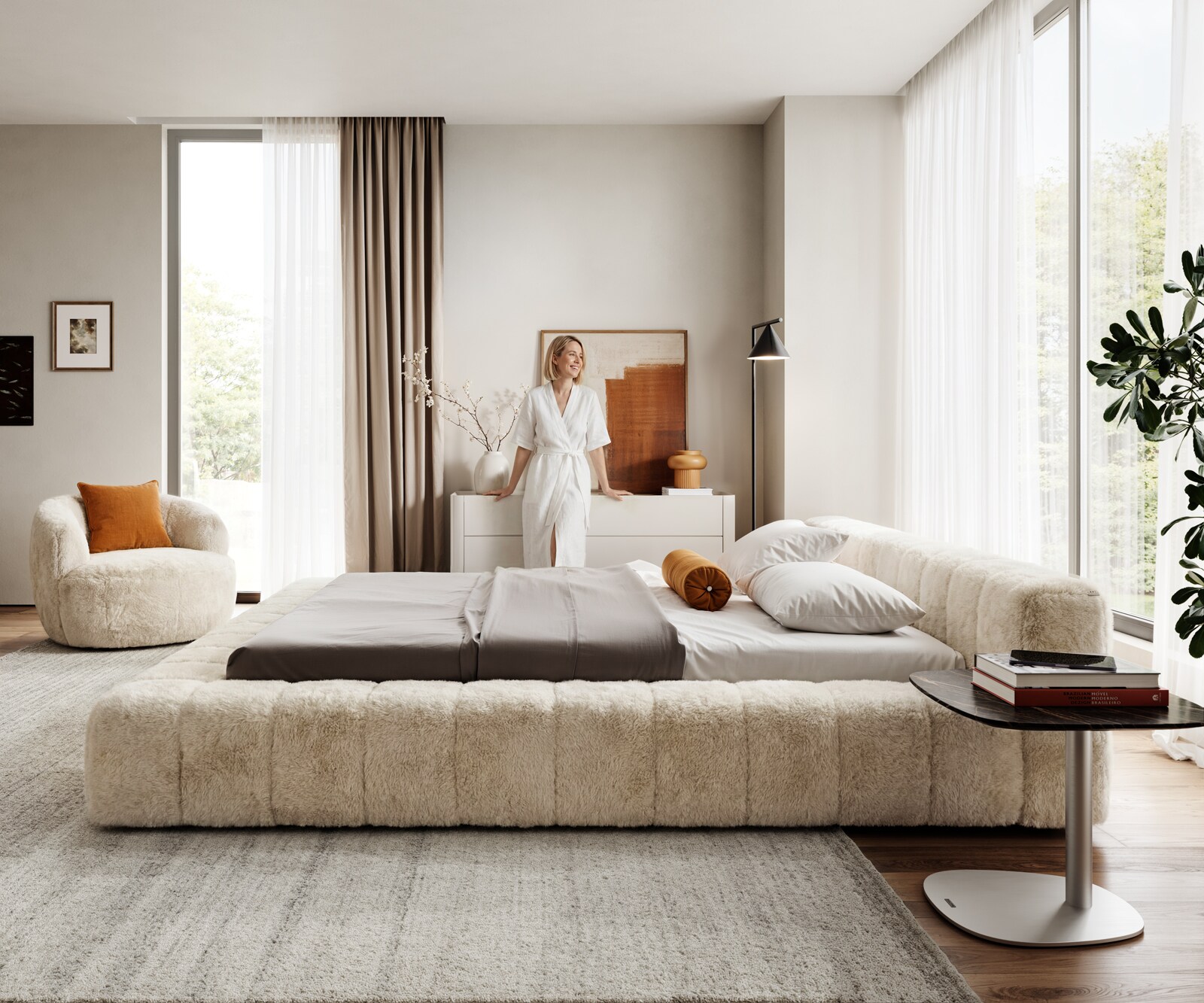 Sommier-rembourré Espazio 180x200 cm Peluche blanc crème 3