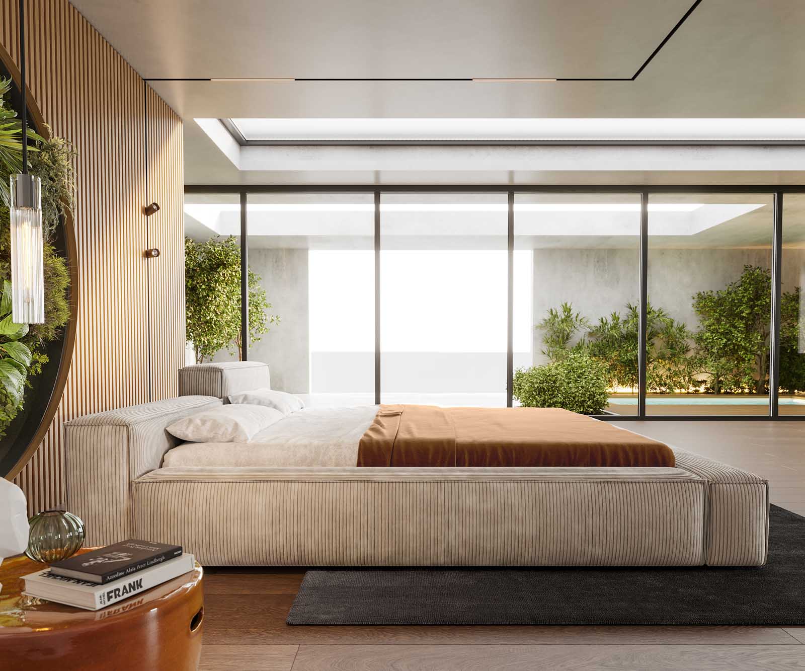 Sommier-rembourré Kalinea 180x200 cm Velours côtelé Beige 3 Sommier-rembourré Kalinea 180x200 cm Velours côtelé Beige 3