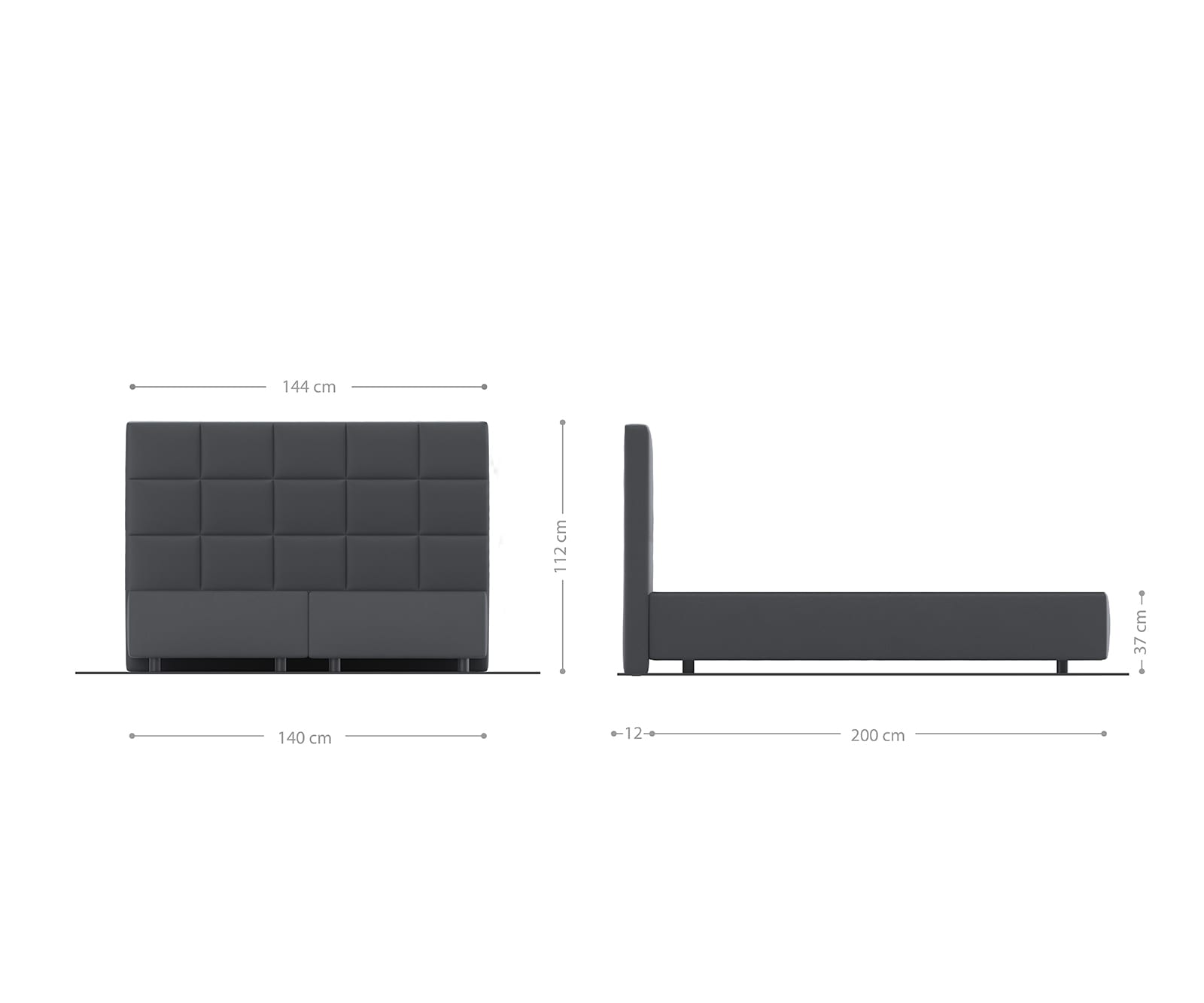 Cadre-de-sommier Dream-Fine 140x200 Microfibre Gris 2 Cadre-de-sommier Dream-Fine 140x200 Microfibre Gris 2