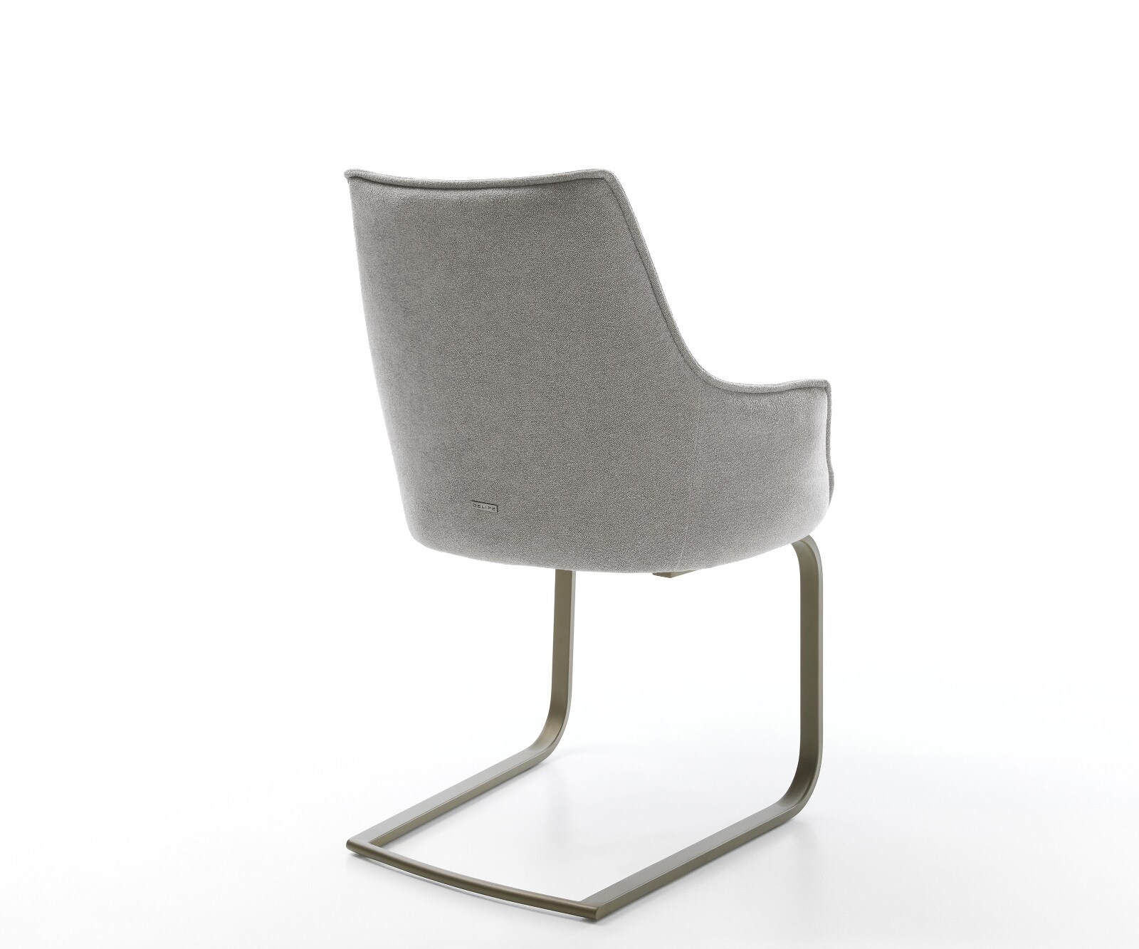 Cantilever Alja-Flex avec accoudoirs tissu structuré doux gris pied cantilever plat aspect titane resorts ensachés 5