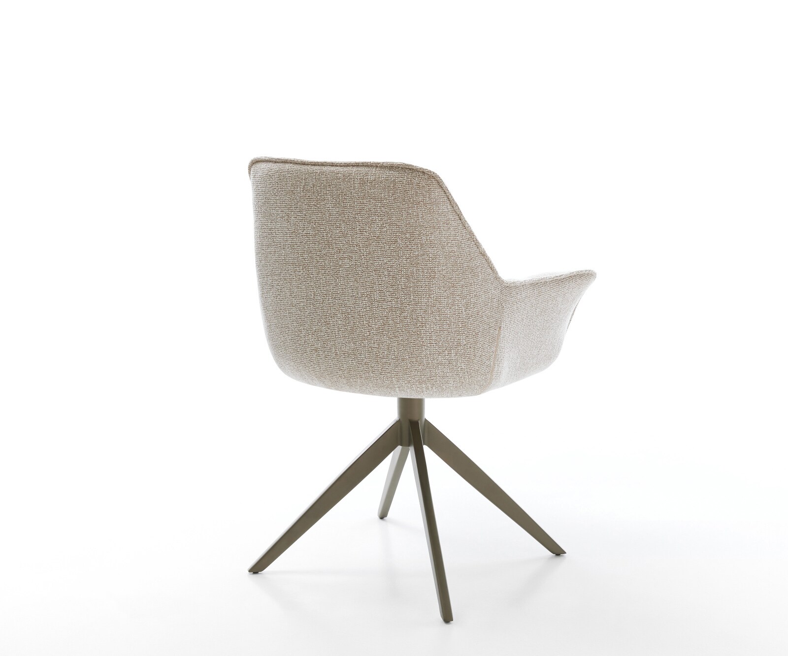 Chaise-pivotante Kaira-Flex tissu tissé doux beige pied croisé large aspect titane pivotement sur 360° fonction bascule 5