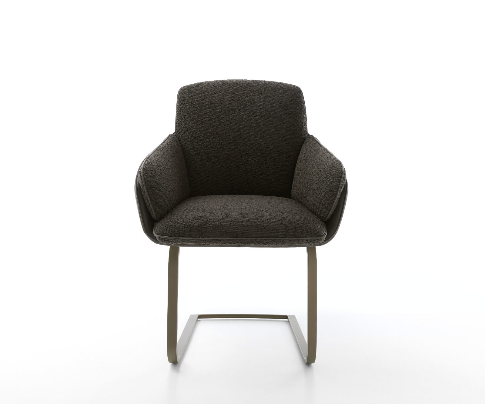 Cantilever Luan-Flex avec accoudoirs tissu mixte noir pied cantilever plat aspect titane 1 Cantilever Luan-Flex avec accoudoirs tissu mixte noir pied cantilever plat aspect titane 1