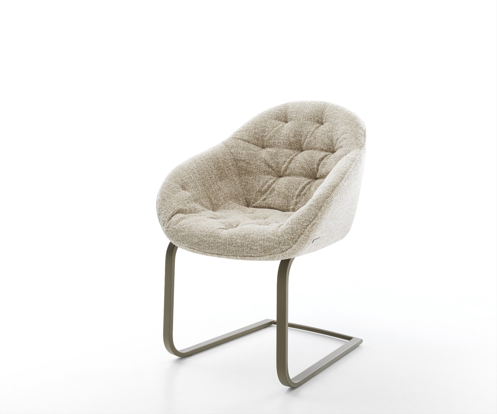 Cantilever Gaio-Flex tissu tissé doux beige pied cantilever plat aspect titane 1