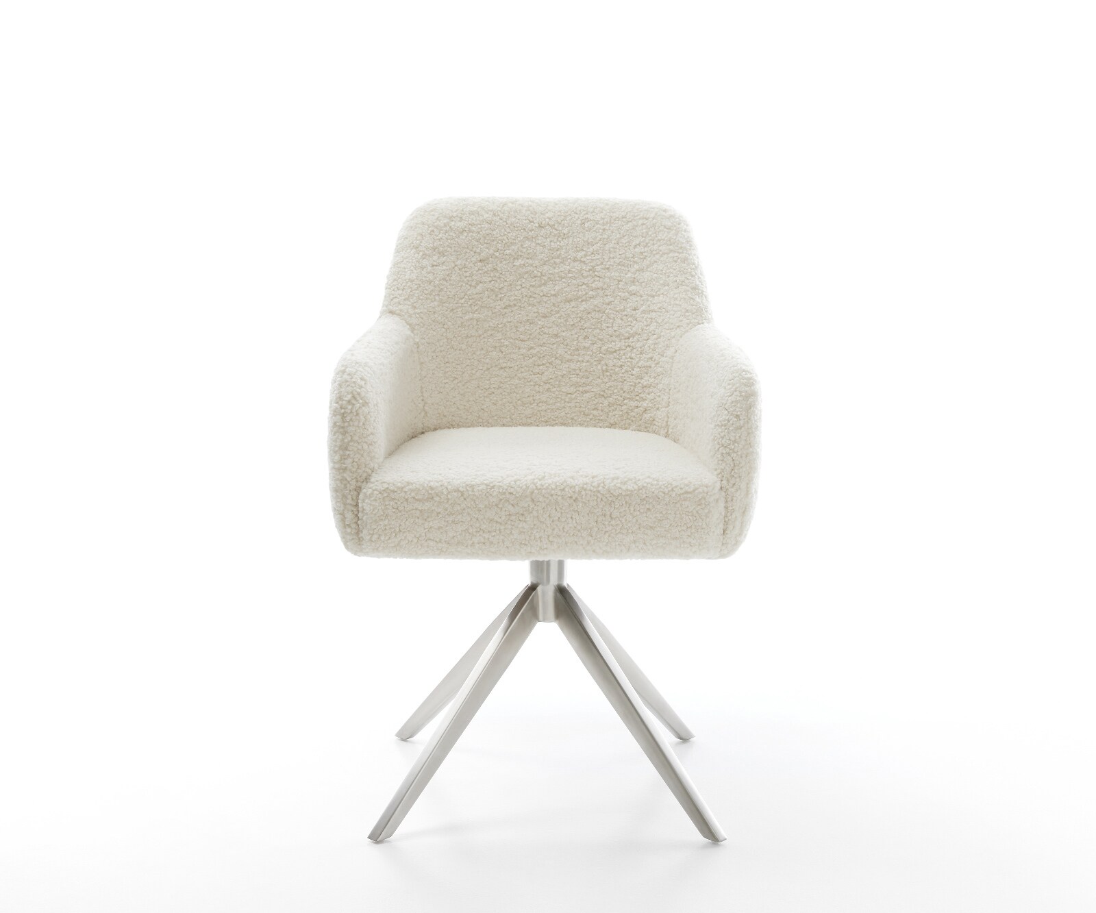 Chaise-pivotante Greg-Flex tissu teddy beige pied croisé large acier inoxydable pivotement sur 360° fonction bascule resorts ensachés 2