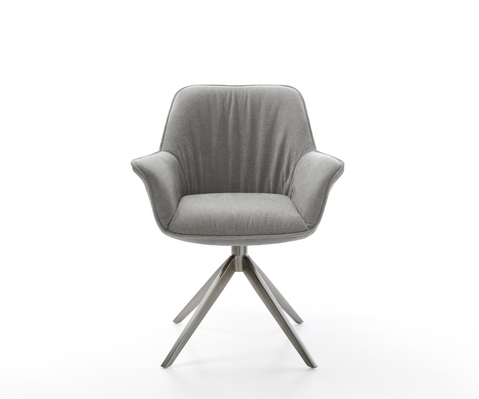 Chaise-pivotante Keila-Flex avec accoudoirs tissu structuré doux gris pied croisé large grafiete pivotement sur 360° fonction bascule 2