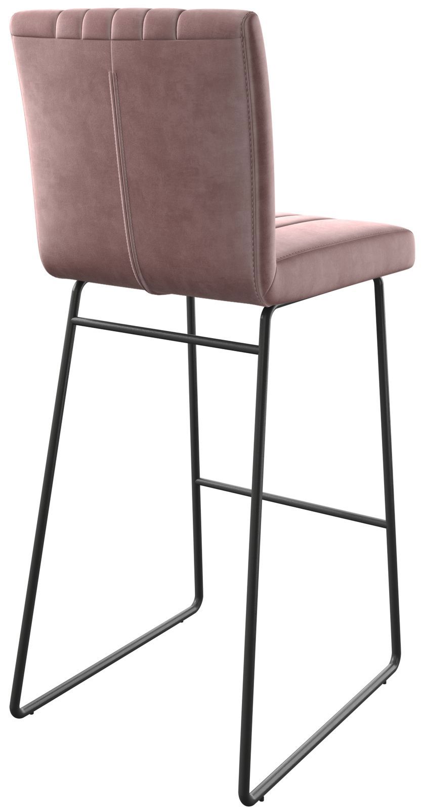 Chaise-de-bar Luiga-Flex velours rosé cadre de patins métal 4