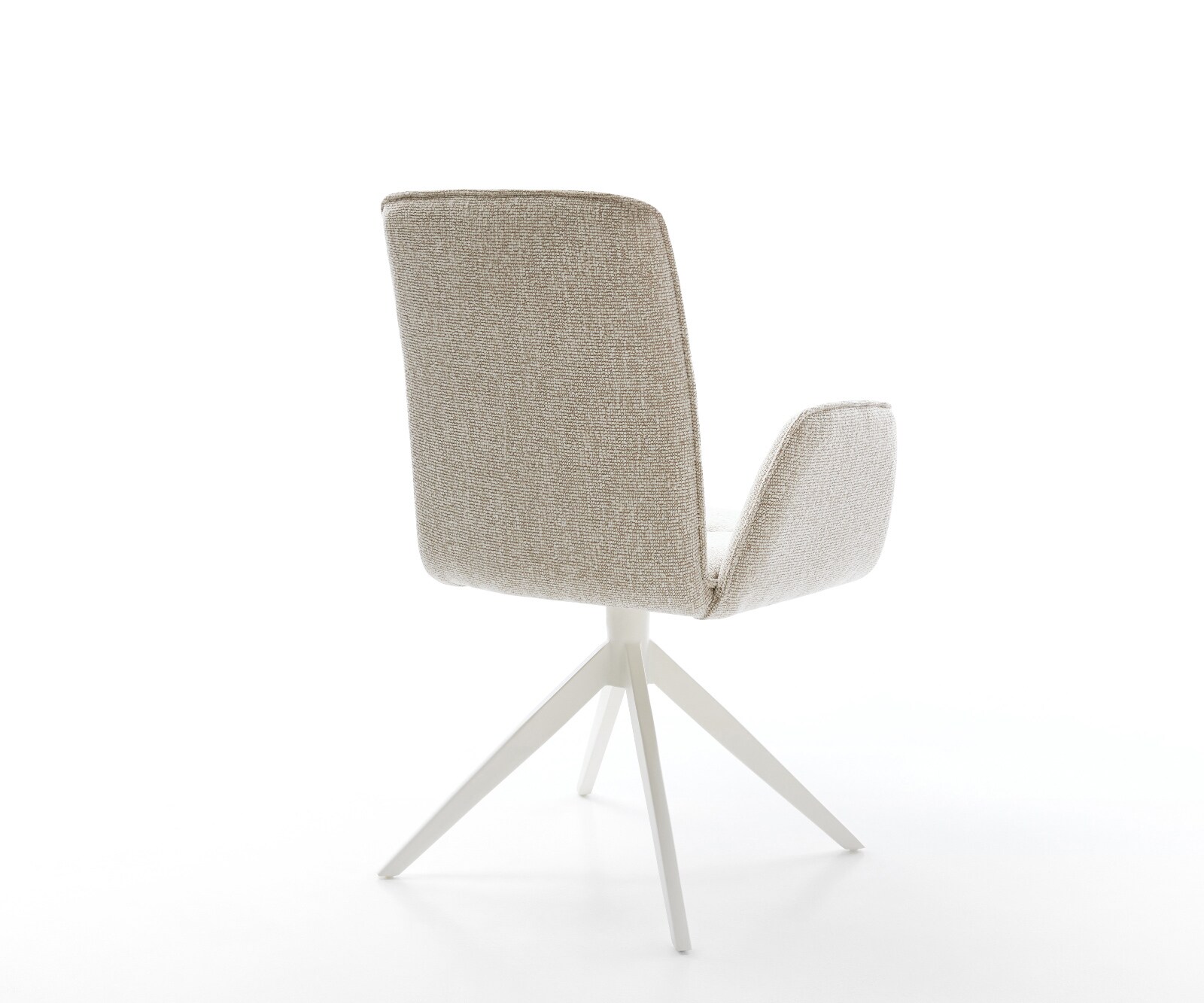 Chaise-pivotante Vinja-Flex tissu tissé doux beige pied croisé large blanc pivotement sur 360° fonction bascule 5