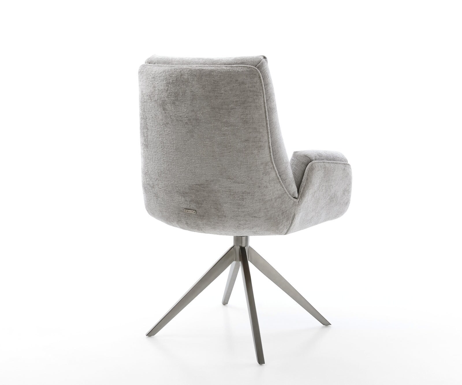 Chaise-pivotante Clea-Flex chenille gris argenté pied croisé large grafiete pivotement sur 360° fonction bascule 5