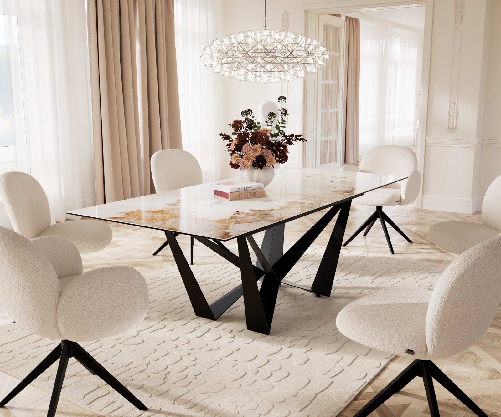 Cadre de table Spider métal noir pour tables extensibles de 180-300 cm 1