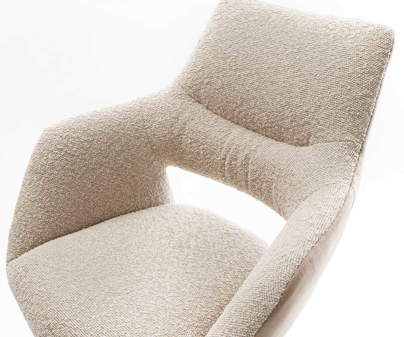 Chaise-de-bar Yago-Flex mélange de matériaux microfibre boue / bouclé boue cadre à patins métal noir Ressorts ensachés 3