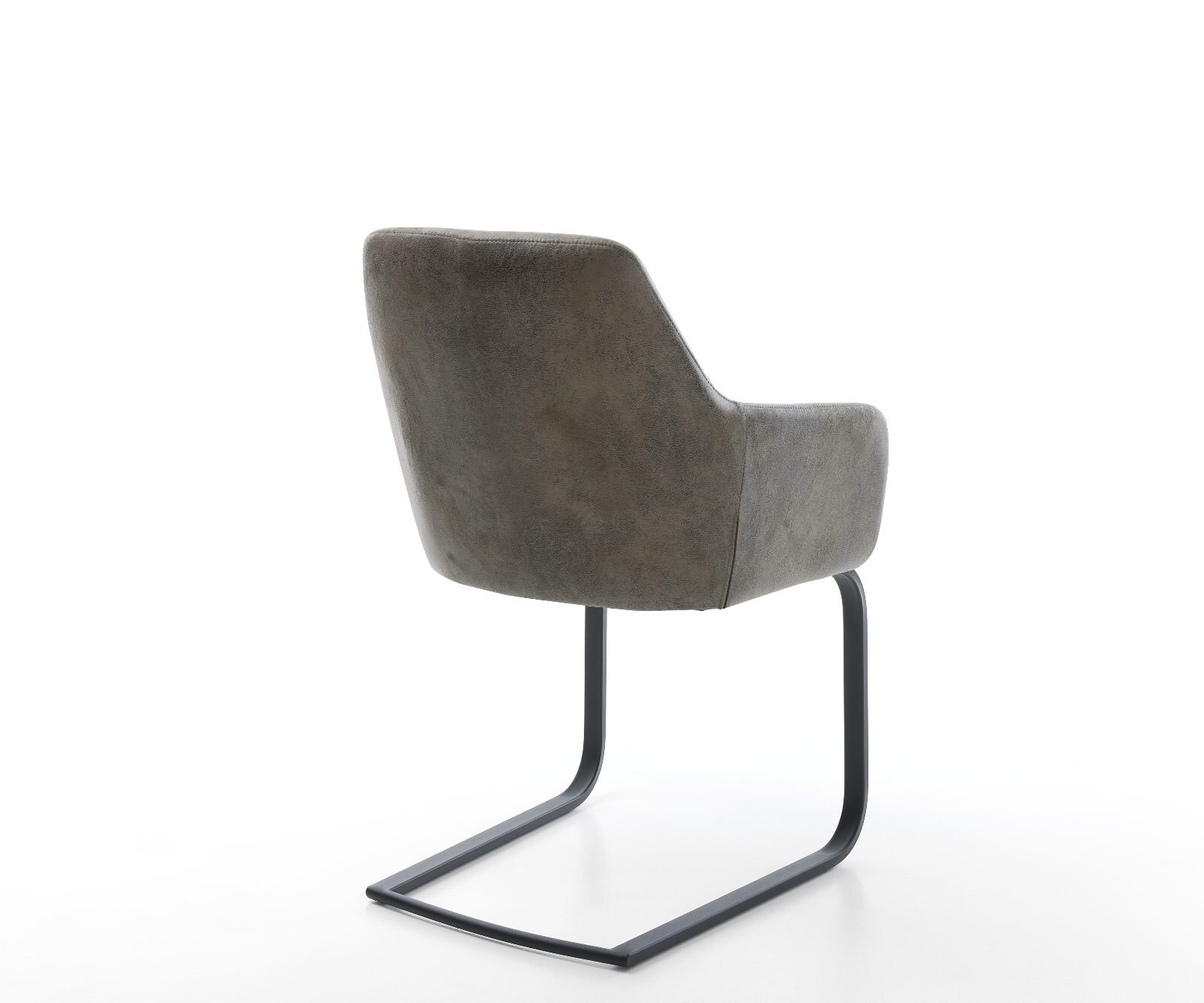 Cantilever Pejo-Flex microvelours gris antique pied cantilever plat noir ressorts ensachés 5
