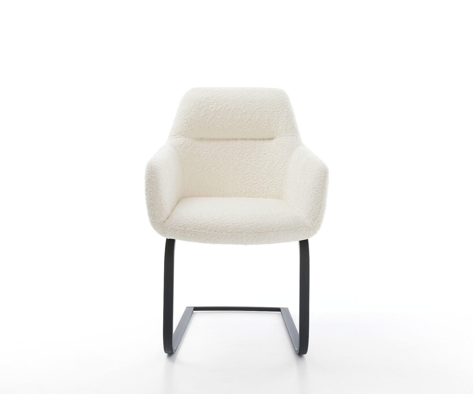 Cantilever Pejo-Flex bouclé blanc pied cantilever plat noir ressorts ensachés 1