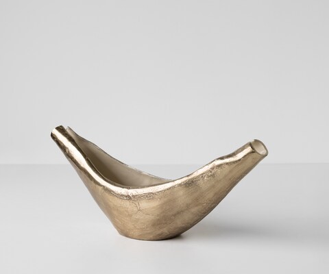 Sculpture Navira l51 x P13 x H20 cm Aluminium Champagner Ivory Faite main