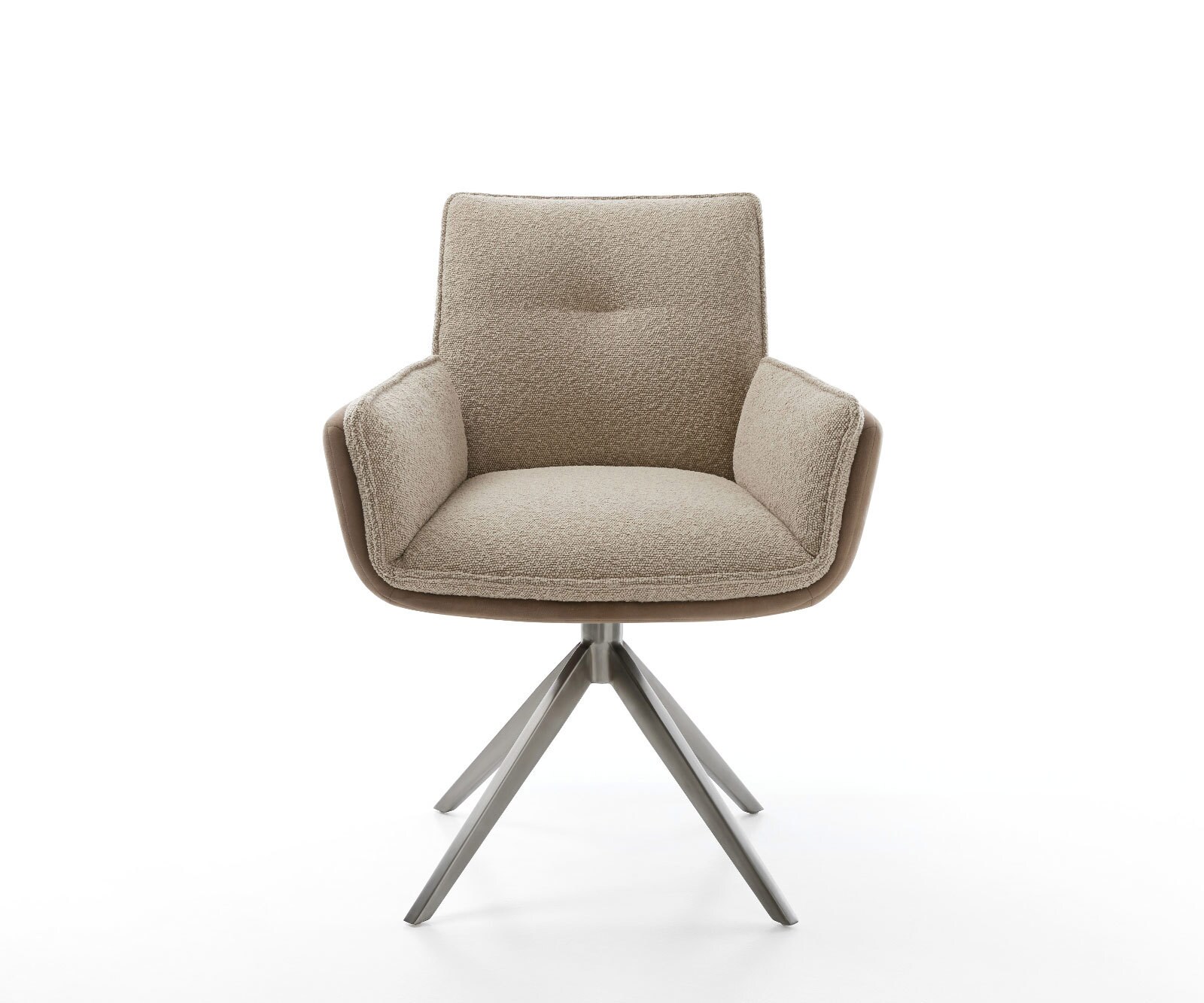 Chaise-pivotante Nela-Flex tissu mixte couleur boue pied croisé large grafiete pivotement sur 360° fonction bascule 1