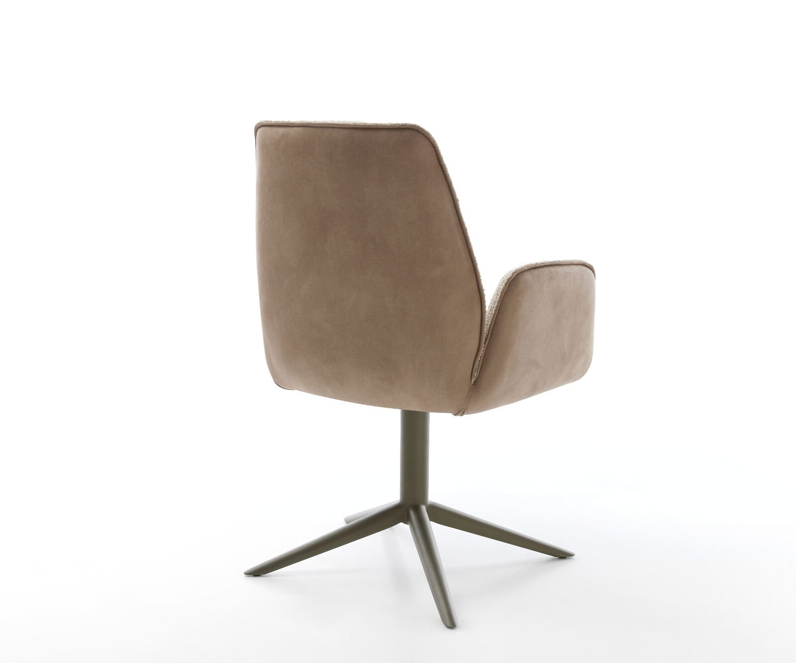 Chaise-pivotante Zoa-Flex tissu mixte couleur boue pied de chaise 4 branches aspect titane pivotement sur 360° fonction bascule ressorts ensachés 4