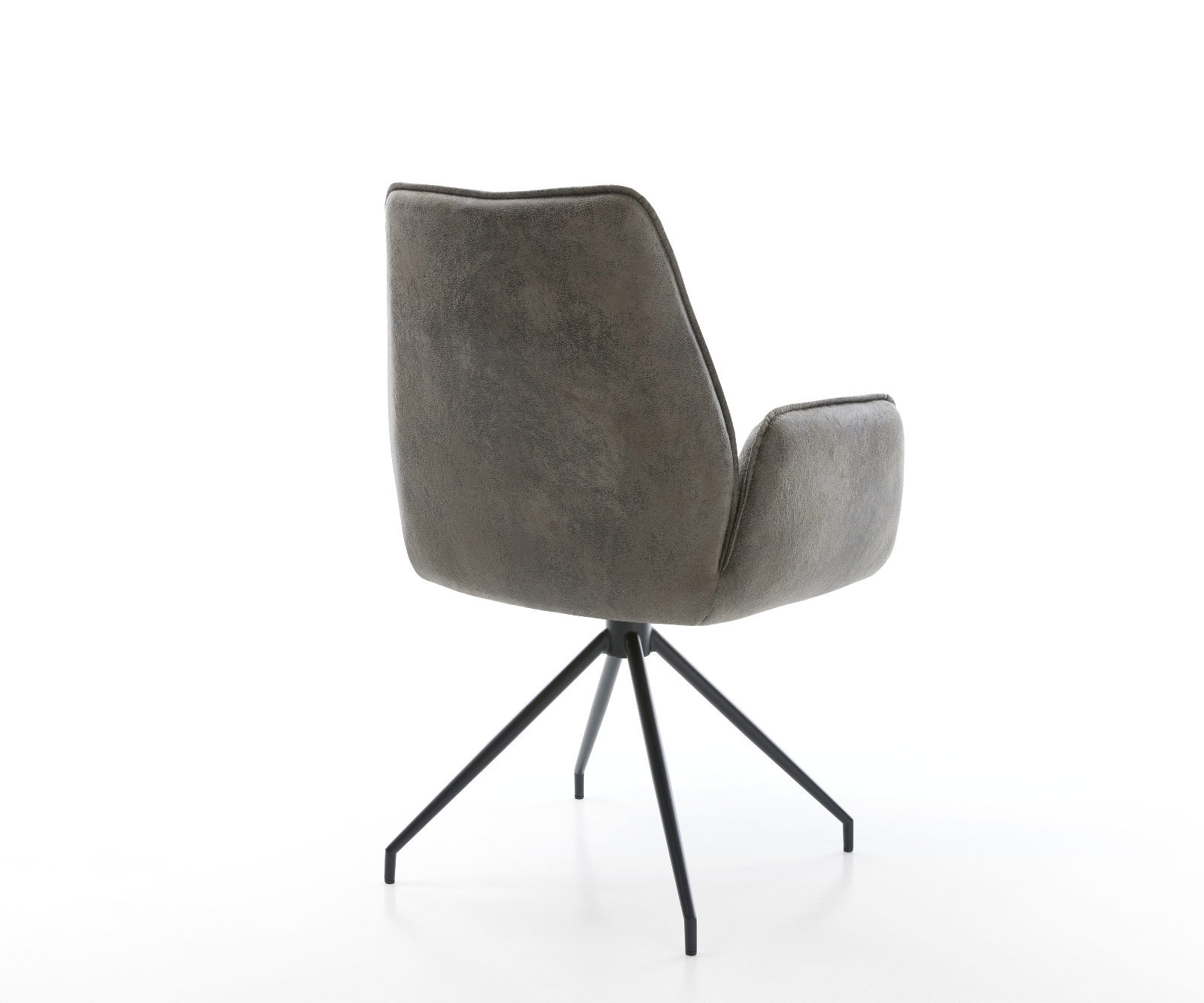 Chaise-de-salle-à-manger Zoa-Flex microvelours gris antique pied croisé conique noir ressorts ensachés 4 Chaise-de-salle-à-manger Zoa-Flex microvelours gris antique pied croisé conique noir ressorts ensachés 4