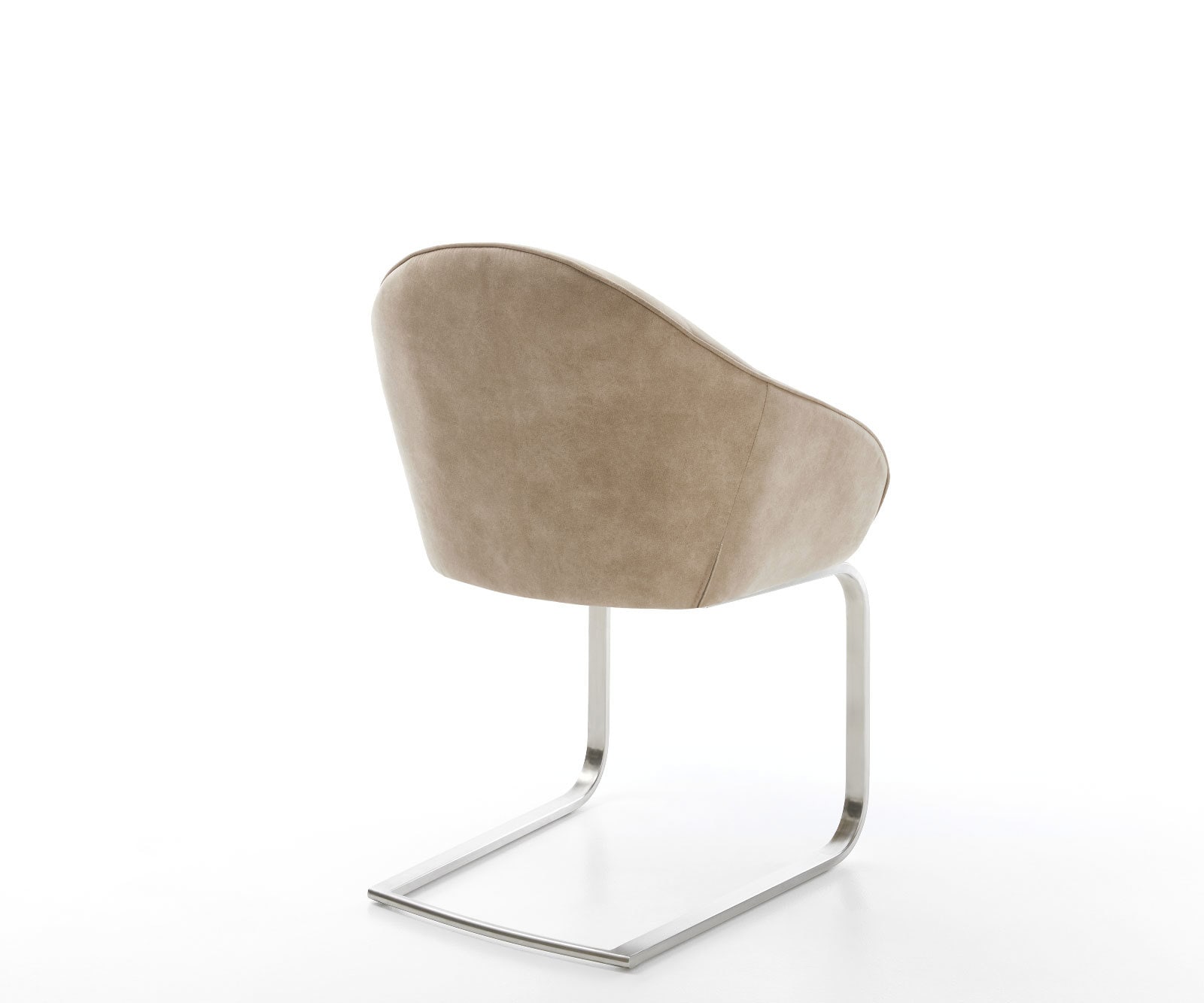 Cantilever Gaio-Flex microvelours beige vintage pied cantilever plat acier inoxydable brossé 4 Cantilever Gaio-Flex microvelours beige vintage pied cantilever plat acier inoxydable brossé 4