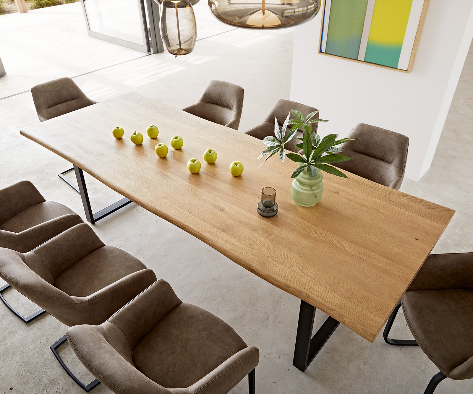 Table à manger Edge 260x100x2,5-3 chêne nature patin noir Live-Edge 3 Table à manger Edge 260x100x2,5-3 chêne nature patin noir Live-Edge 3