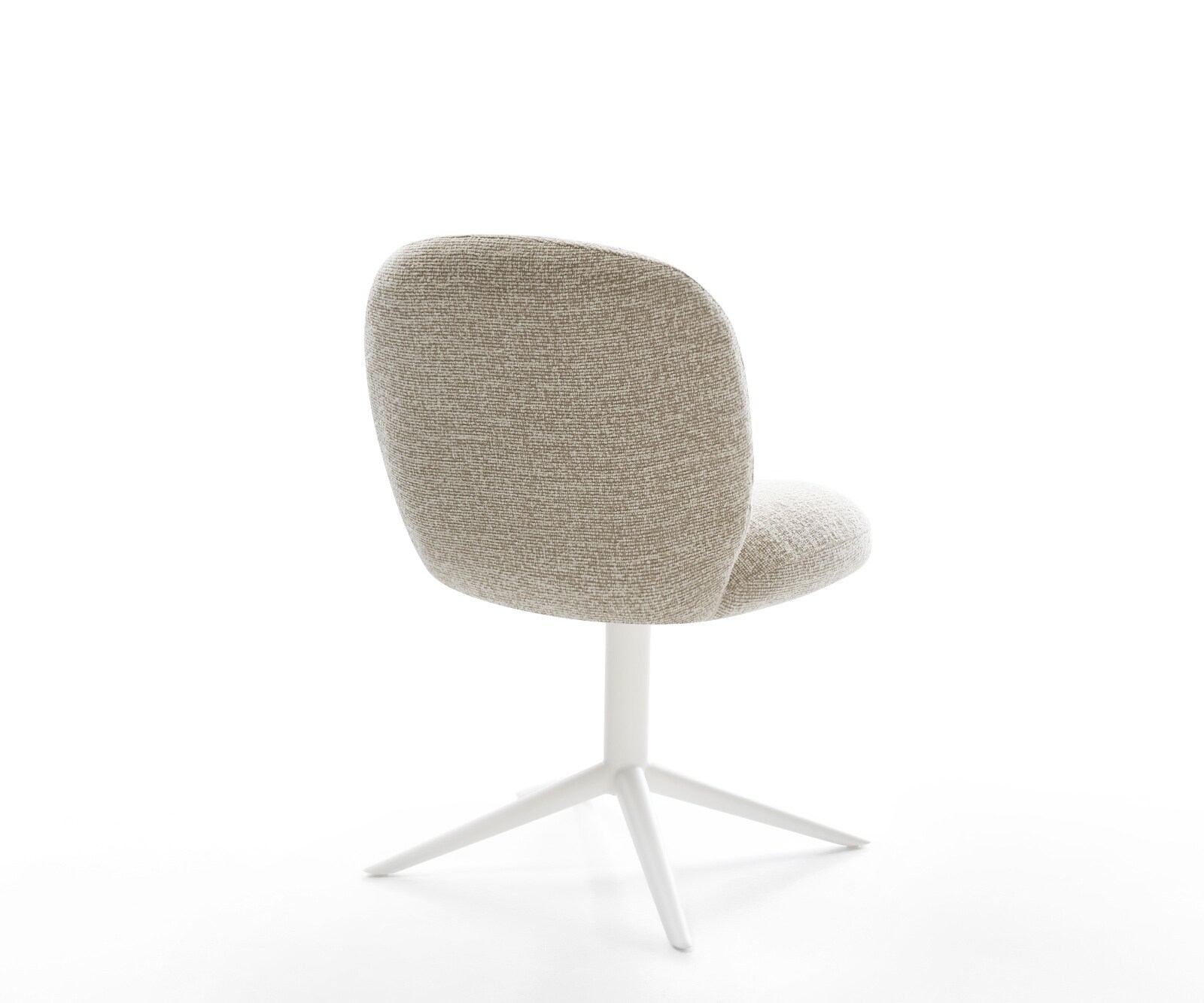 Chaise-pivotante Nube-Flex tissu tissé doux beige pied de chaise 4 branches blanc pivotement sur 360° fonction bascule resorts ensachés 5