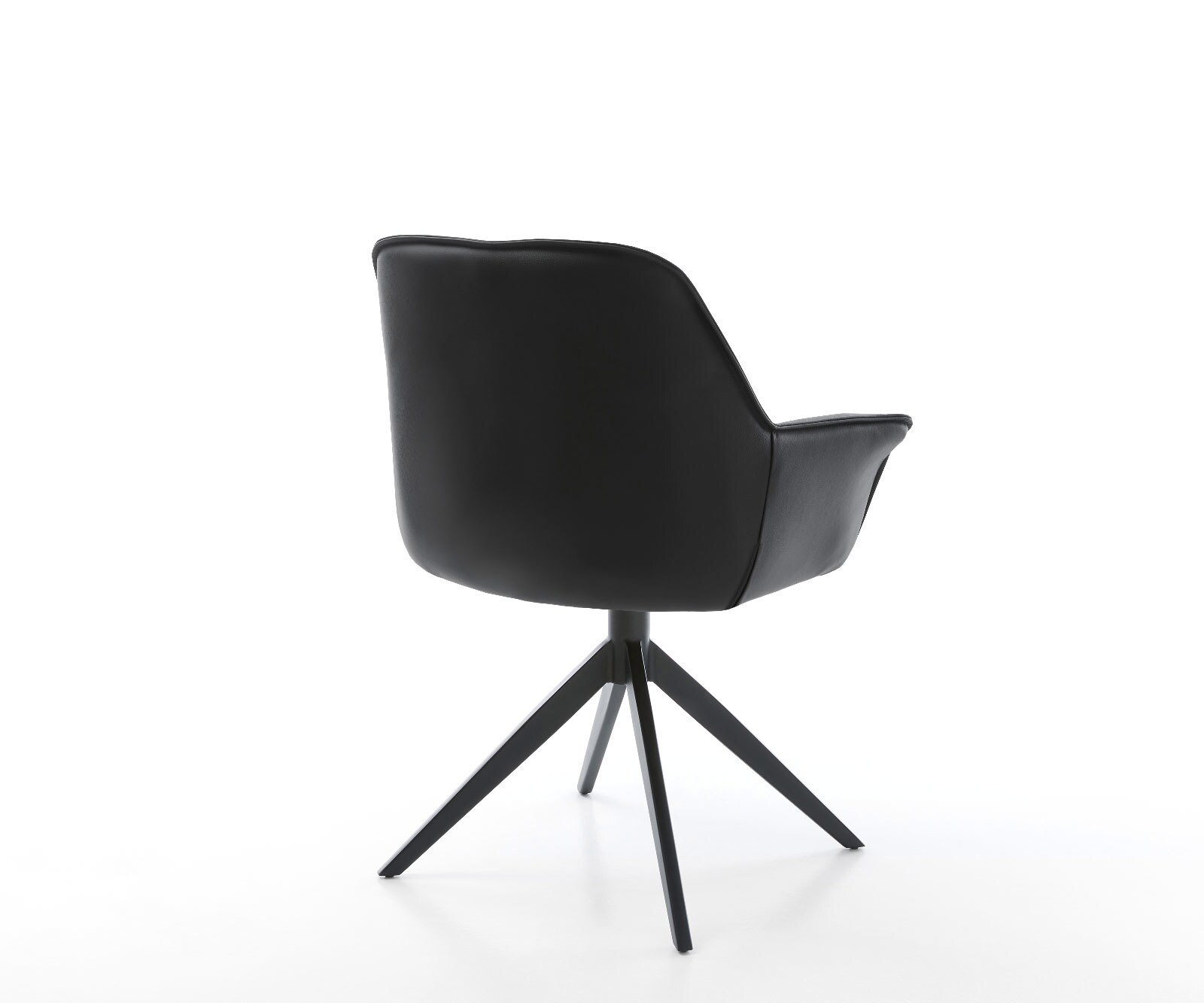 Chaise-pivotante Keila-Flex cuir de vache noir pied croisé large noir pivotement sur 360° fonction bascule 4