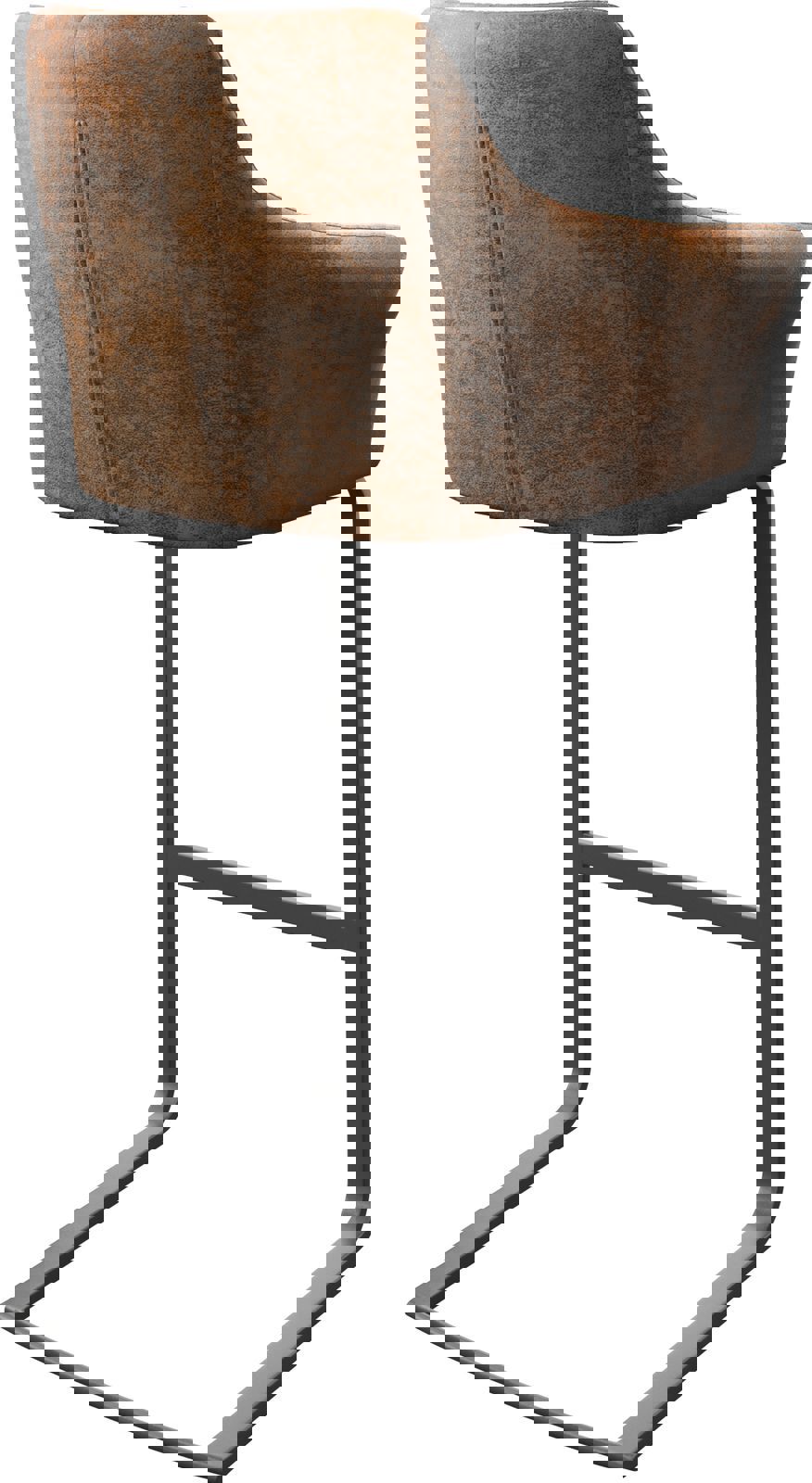 Chaise-de-bar Yulo-Flex vintage marron cantilever plat métal 4 Chaise-de-bar Yulo-Flex vintage marron cantilever plat métal 4