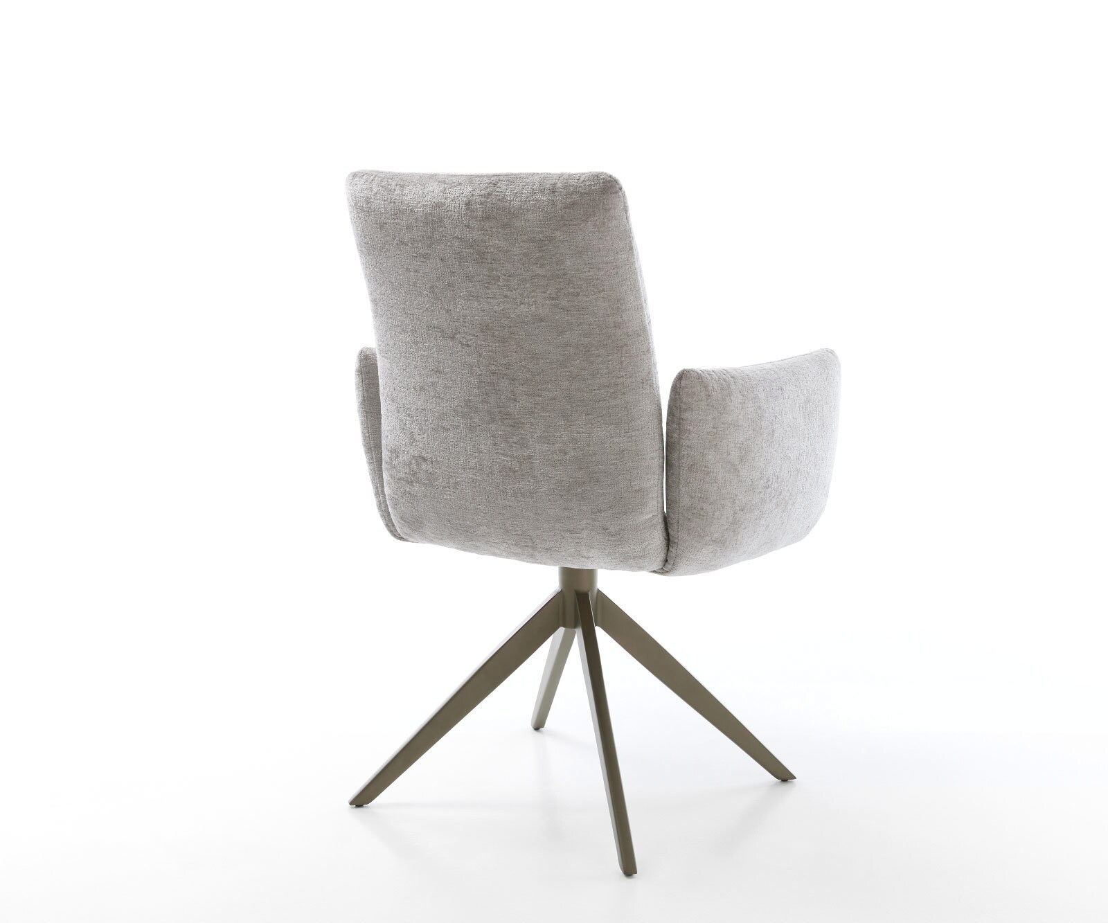 Chaise-pivotante Jova-Flex chenille gris argenté pied croisé large aspect titane pivotement sur 360° fonction bascule ressorts ensachés 5