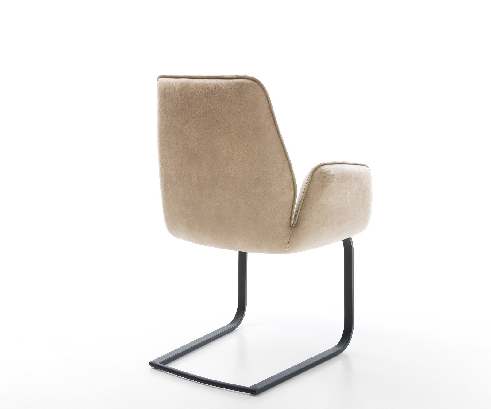 Cantilever Zoa-Flex microvelours beige vintage pied cantilever plat noir ressorts ensachés 4