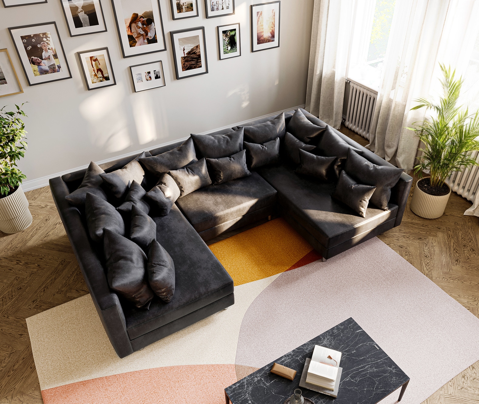 Canapé Clovis anthracite optique antique canapé modulaire 4 Canapé Clovis anthracite optique antique canapé modulaire 4