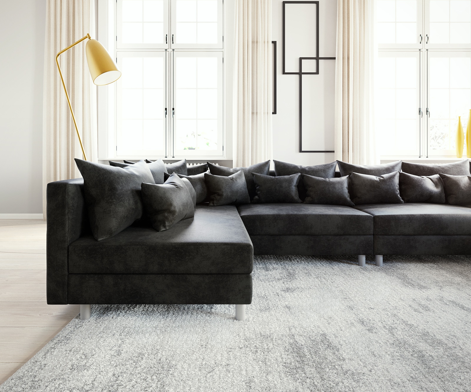 Canapé Clovis XL anthracite salon modulaire optique antique 4 Canapé Clovis XL anthracite salon modulaire optique antique 4