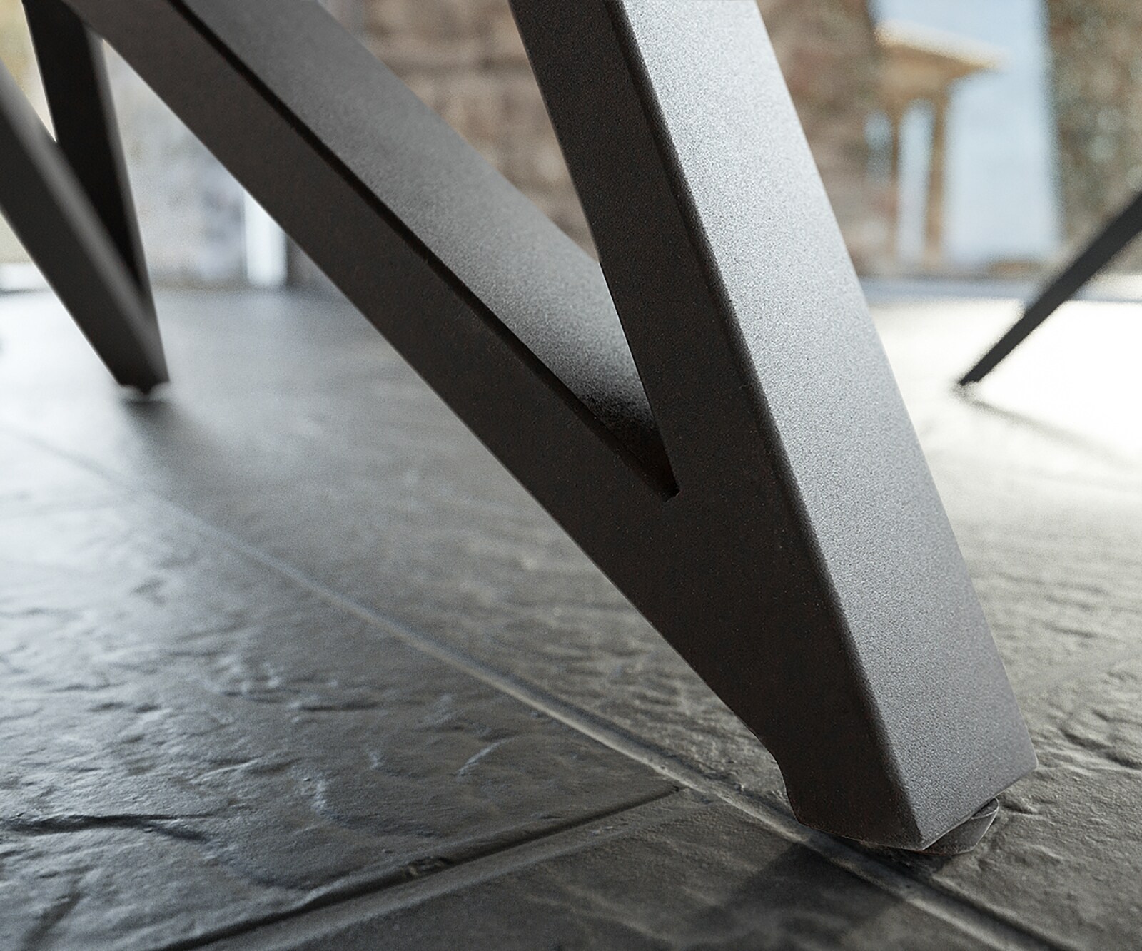 Table-manger Carlow 130/200x95 cm céramique gris métal extensible 7