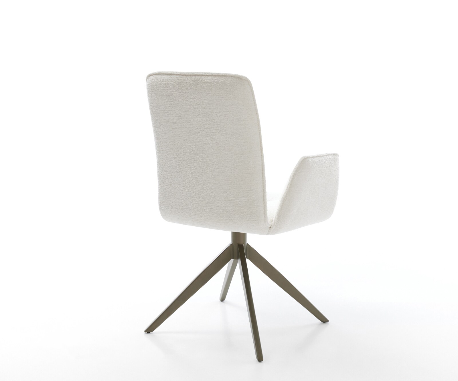 Chaise-pivotante Vinja-Flex bouclé doux beige pied croisé large aspect titane pivotement sur 360° fonction bascule 5