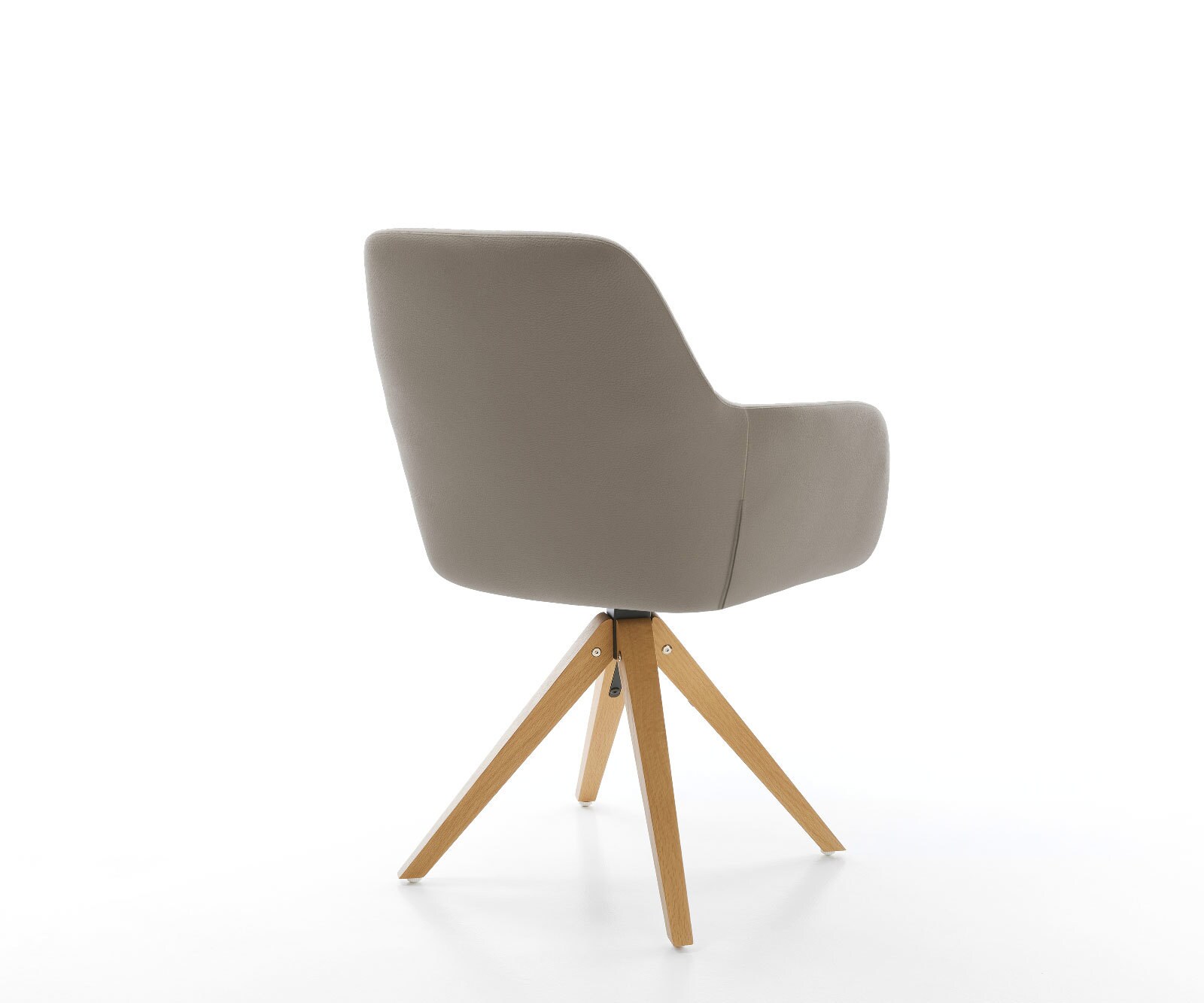 Chaise-de-salle-à-manger Pejo-Flex cuir de vache couleur boue pied en bois angulaire naturel ressorts ensachés 5