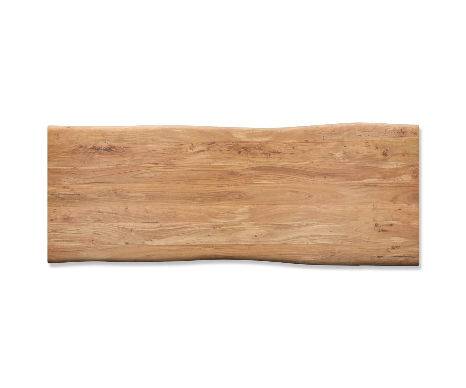 Table-à-manger Edge 260x100cm acacia nature acier inoxydable argent incliné Live-Edge 3