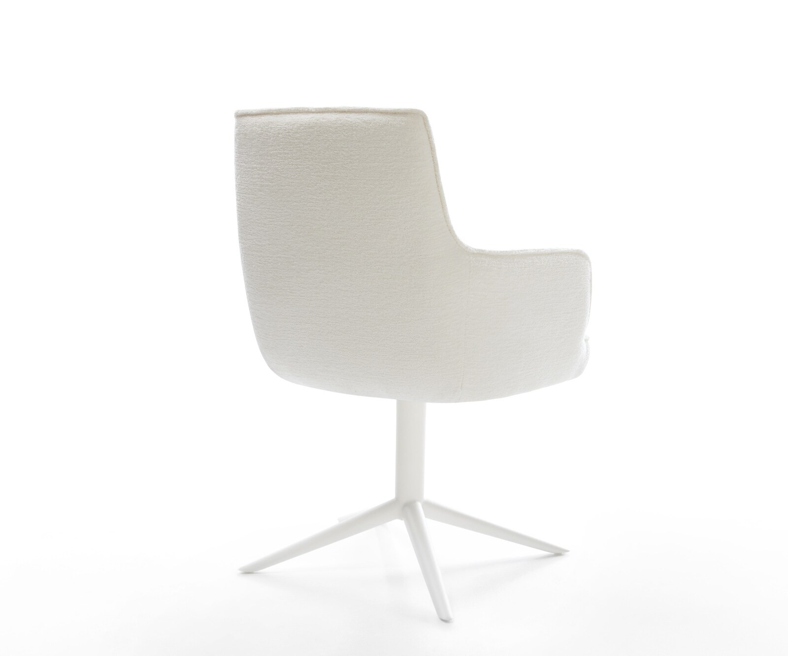 Chaise-pivotante Heira-Flex avec accoudoirs bouclé doux beige pied de chaise 4 branches blanc pivotement sur 360° fonction bascule resorts ensachés 5