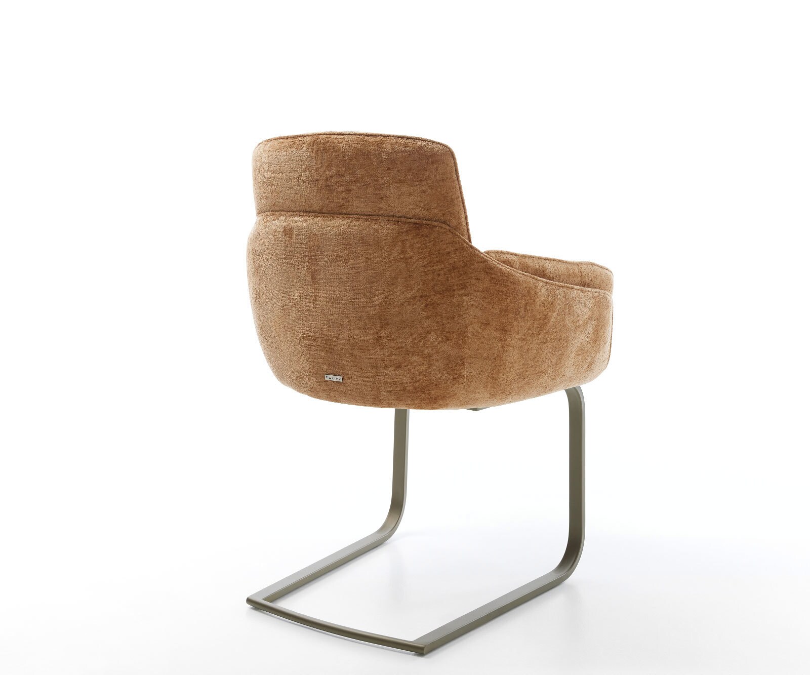 Cantilever Luan-Flex avec accoudoirs chenille rouille pied cantilever plat aspect titane 4 Cantilever Luan-Flex avec accoudoirs chenille rouille pied cantilever plat aspect titane 4