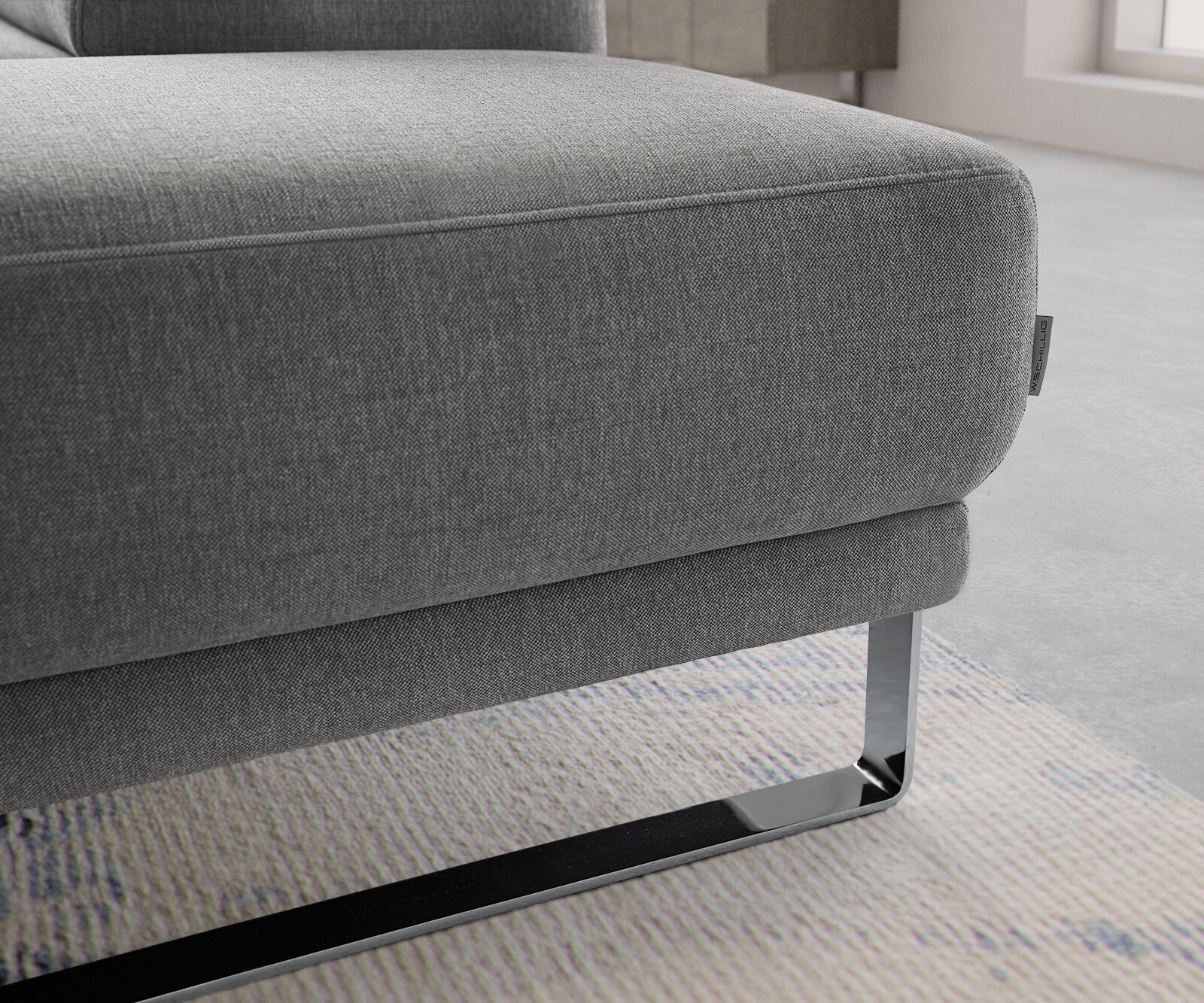 Canapé-d'angle Floyd 300x230 gris argenté ottoman droite réglage d'appui tête de W. Schillig 5