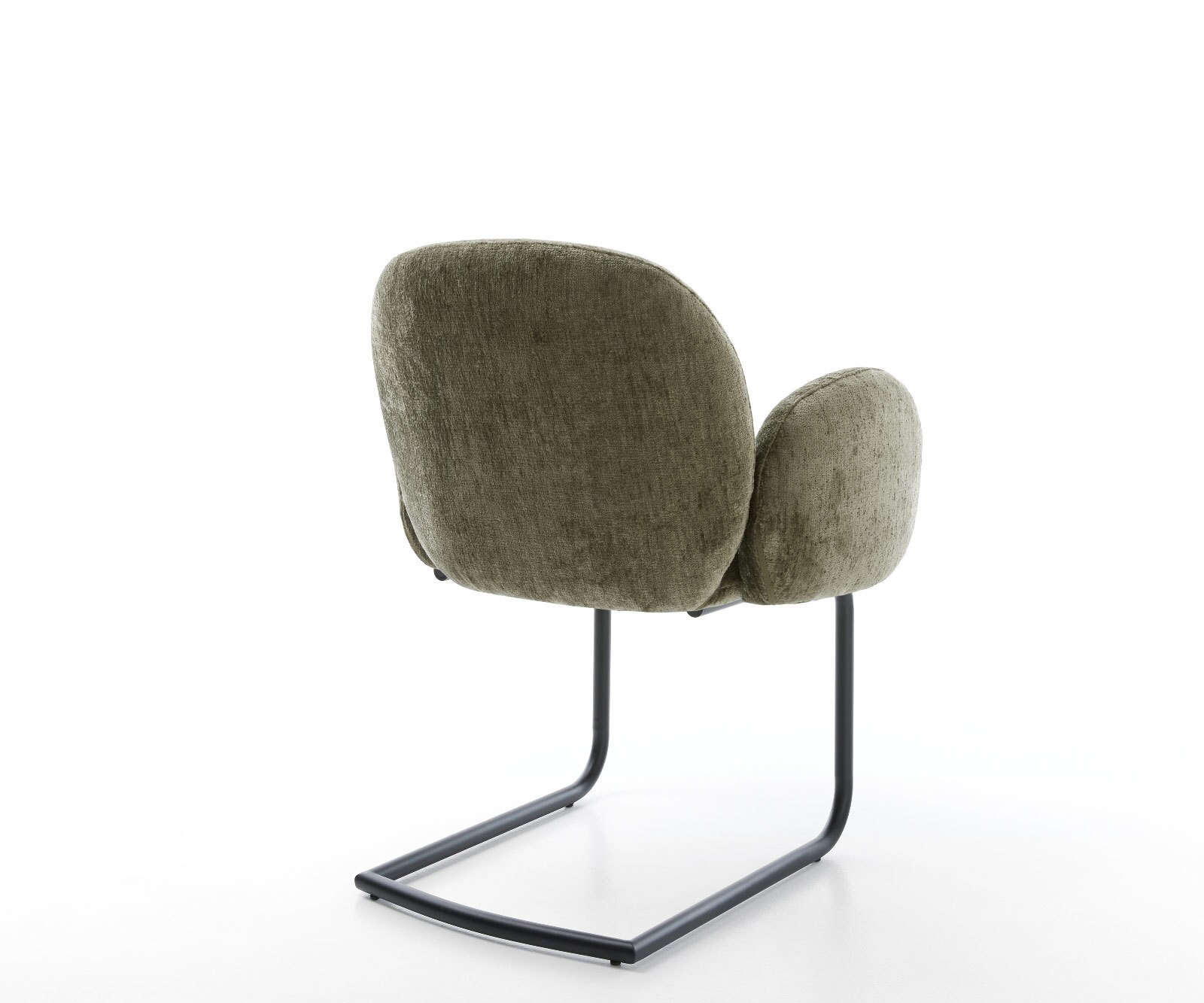 Cantilever Nube-Flex avec accoudoirs chenille olive pied cantilever rond noir ressorts ensachés 4 Cantilever Nube-Flex avec accoudoirs chenille olive pied cantilever rond noir ressorts ensachés 4