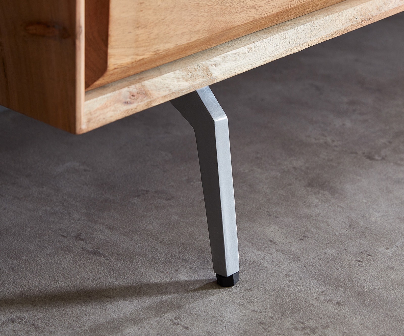 Meuble-TV Shari 160 cm acacia naturel 2 portes 1 tiroir 1 compartiment pied équerre inoxydable 4 Meuble-TV Shari 160 cm acacia naturel 2 portes 1 tiroir 1 compartiment pied équerre inoxydable 4