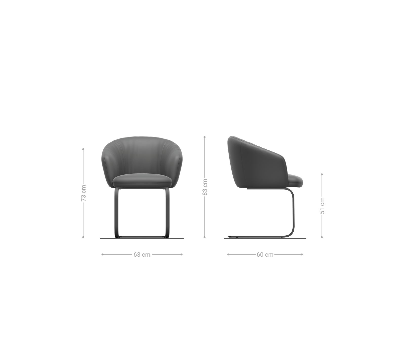 Cantilever Caja-Flex avec accoudoirs bouclé gris argenté pied cantilever plat acier inoxydable brossé ressorts ensachés 5