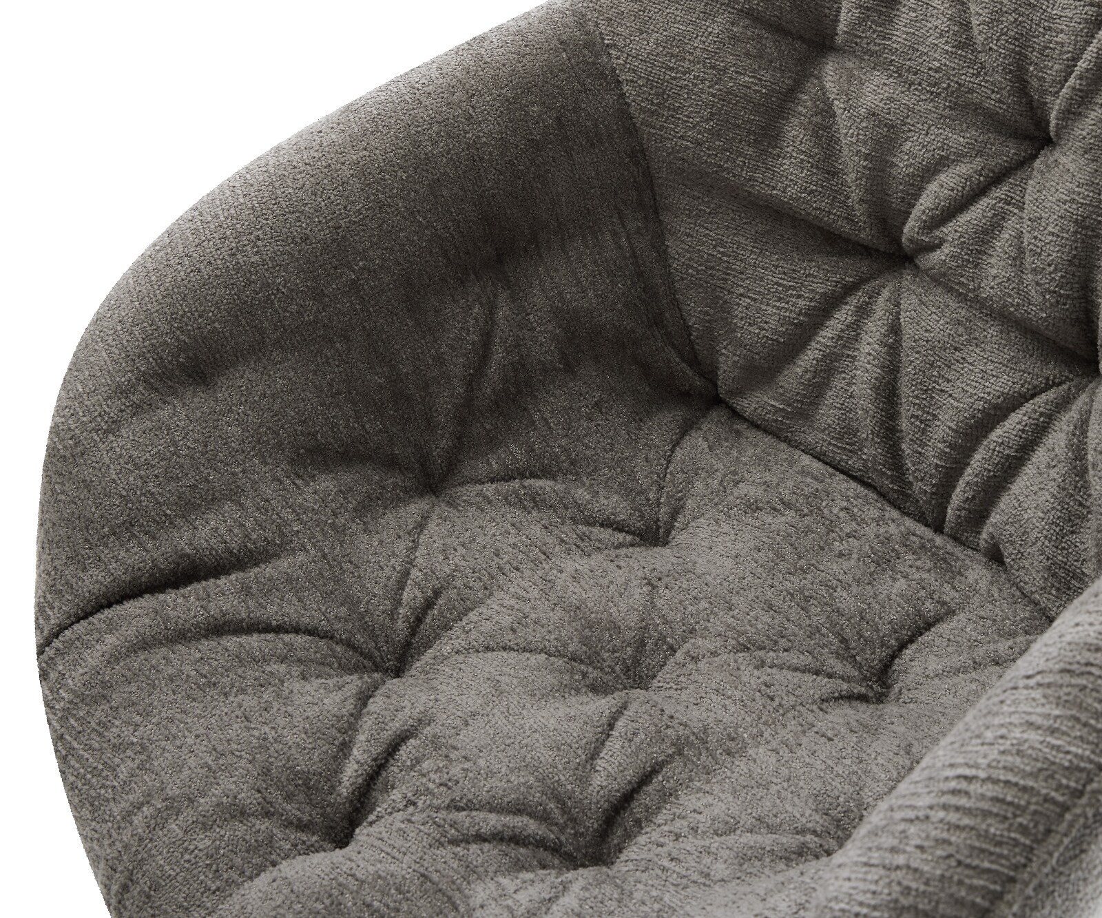 Chaise-de-salle-à-manger Gaio-Flex bouclé doux couleur boue pied trapèze acier inoxydable 4