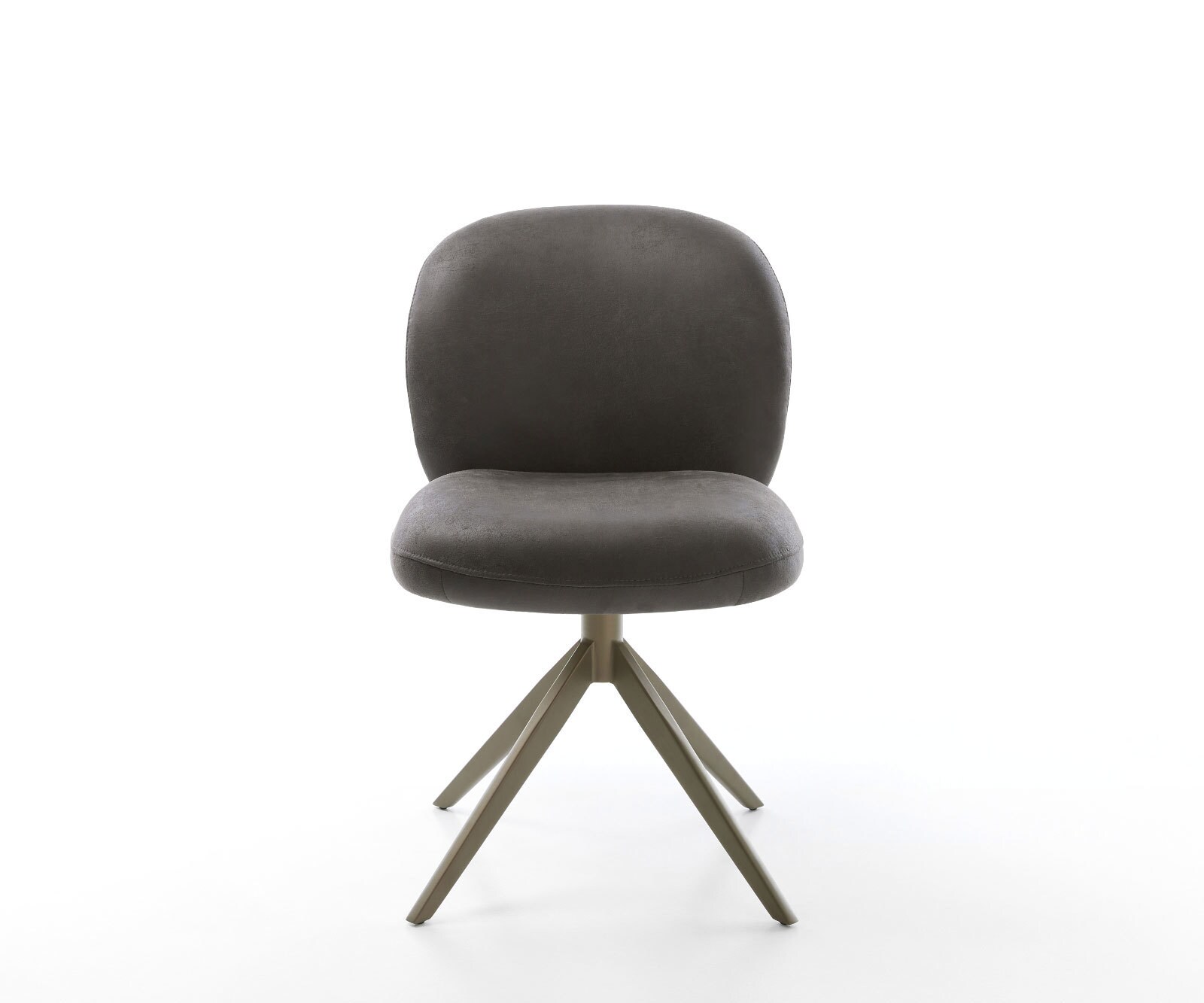 Chaise-pivotante Nube-Flex microvelours anthracite vintage pied croisé large aspect titane pivotement sur 360° fonction bascule ressorts ensachés 1